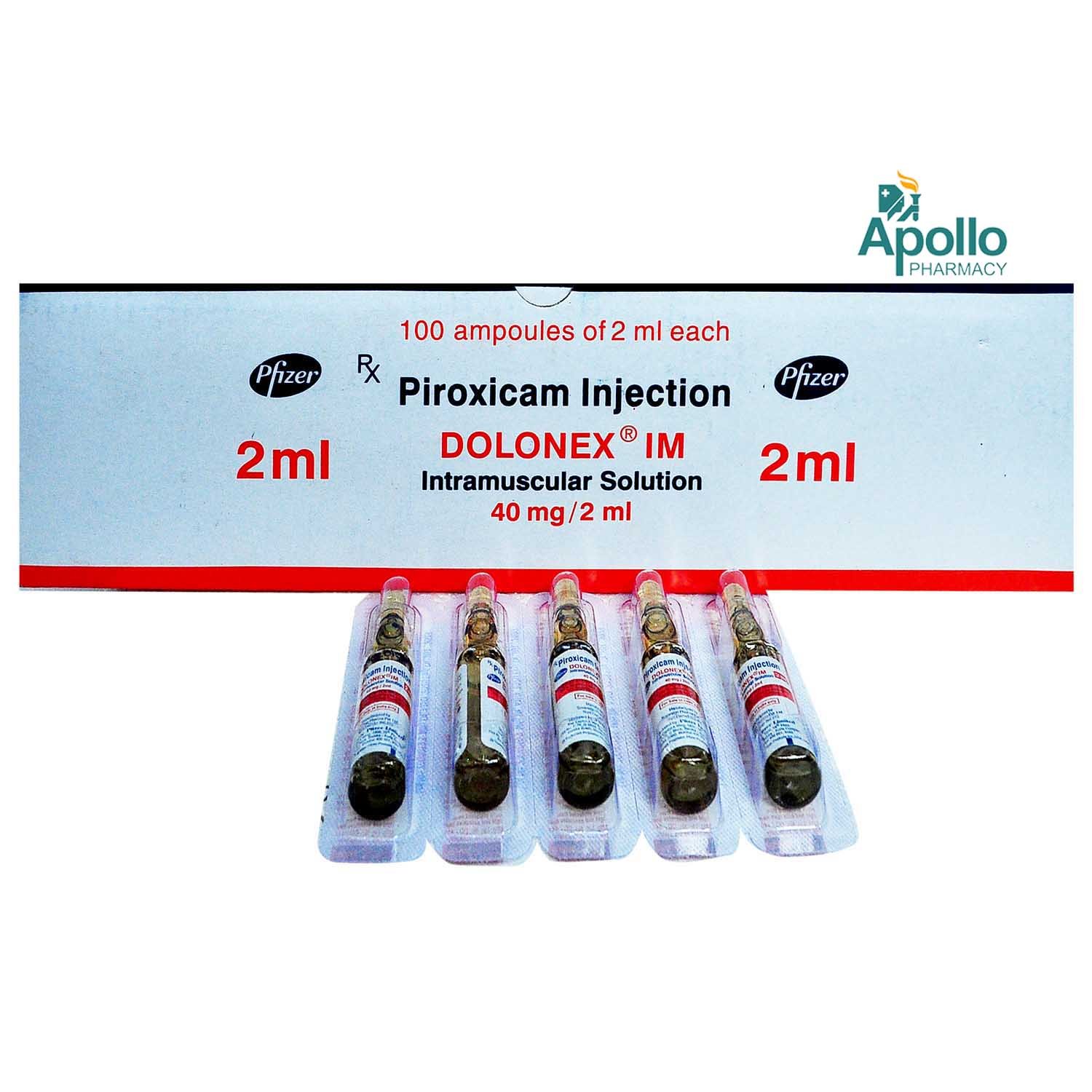 Dolonex 40 mg IM Injection 5 x 2 ml, Pack of 5 InjectionS Dolonex 40 mg IM Injection 5 x 2 ml, Pack of 5 InjectionS