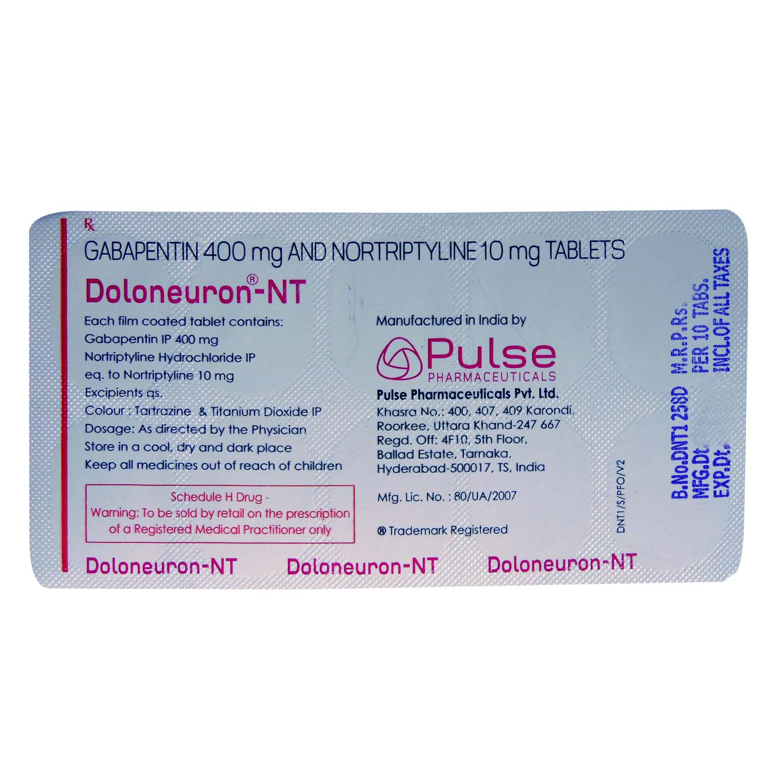 Doloneuron-NT Capsule 10's, Pack of 10 CAPSULES Doloneuron-NT Capsule 10's, Pack of 10 CAPSULES
