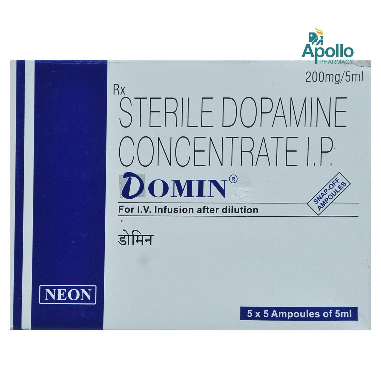 Domin 200 mg Injection 5 ml, Pack of 1 Injection Domin 200 mg Injection 5 ml, Pack of 1 Injection