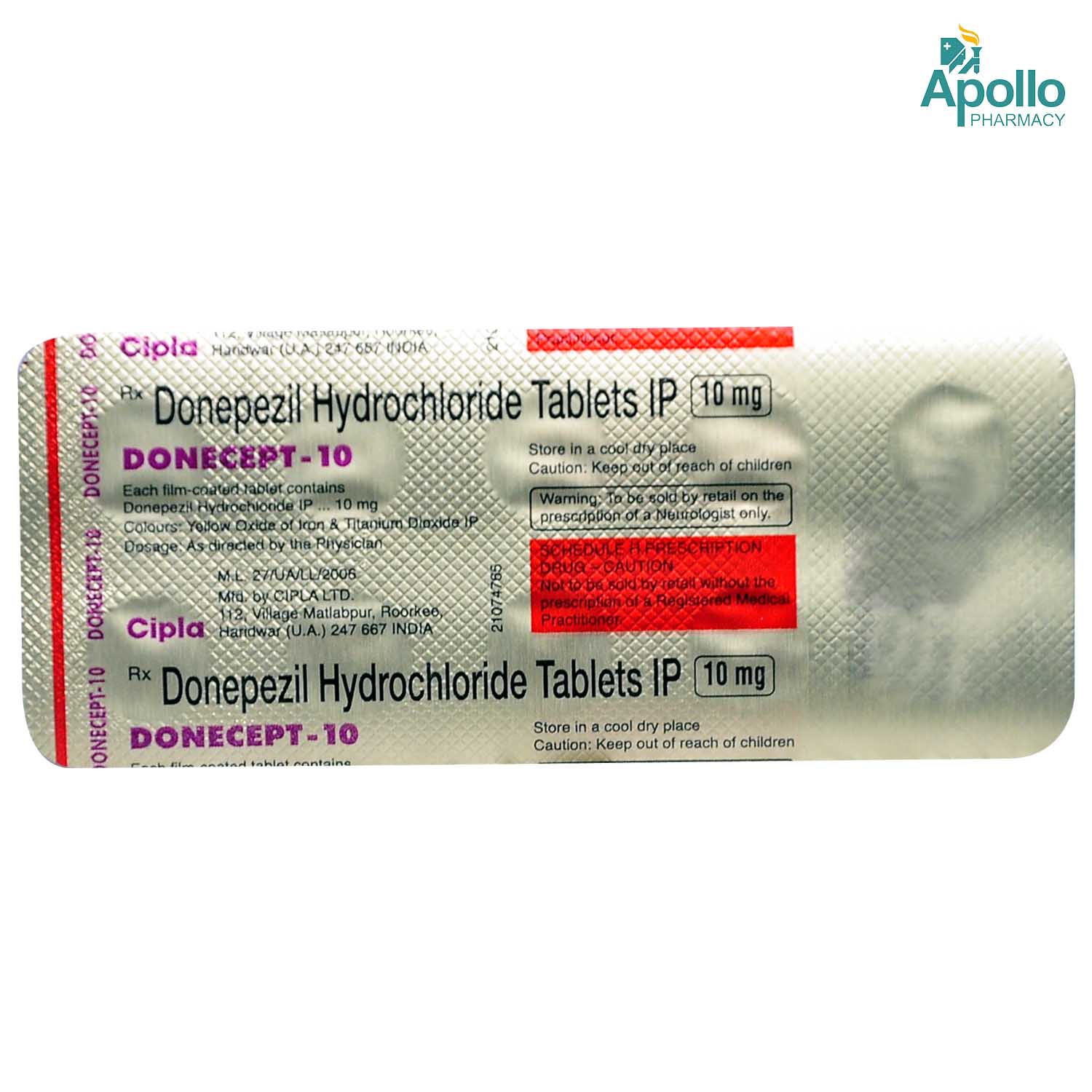 Donecept-10 Tablet 10's, Pack of 10 TabletS Donecept-10 Tablet 10's, Pack of 10 TabletS