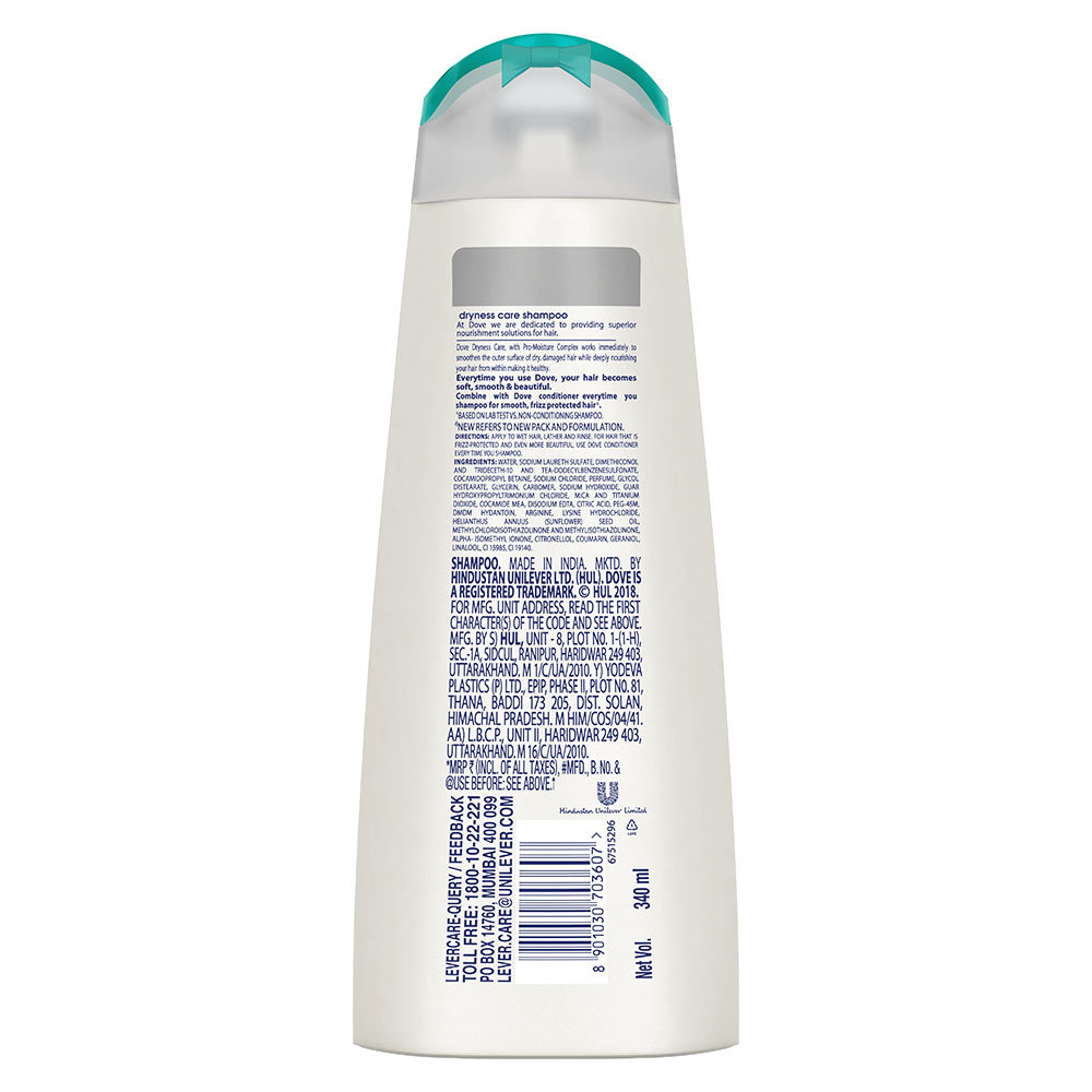 Dove Dryness Care Shampoo, 340 ml, Pack of 1 Dove Dryness Care Shampoo, 340 ml, Pack of 1