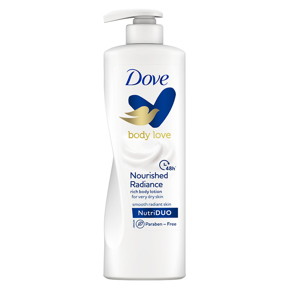 Dove Body Love Nourished Radiance Body Lotion 400 ml | With Plant Based Moisturizers | With Nutri Duo | 48 Hr Long Lasting Hydration | Gives Smooth Radiant Skin | For Very Dry Skin, Pack of 1 Dove Body Love Nourished Radiance Body Lotion 400 ml | With Plant Based Moisturizers | With Nutri Duo | 48 Hr Long Lasting Hydration | Gives Smooth Radiant Skin | For Very Dry Skin, Pack of 1