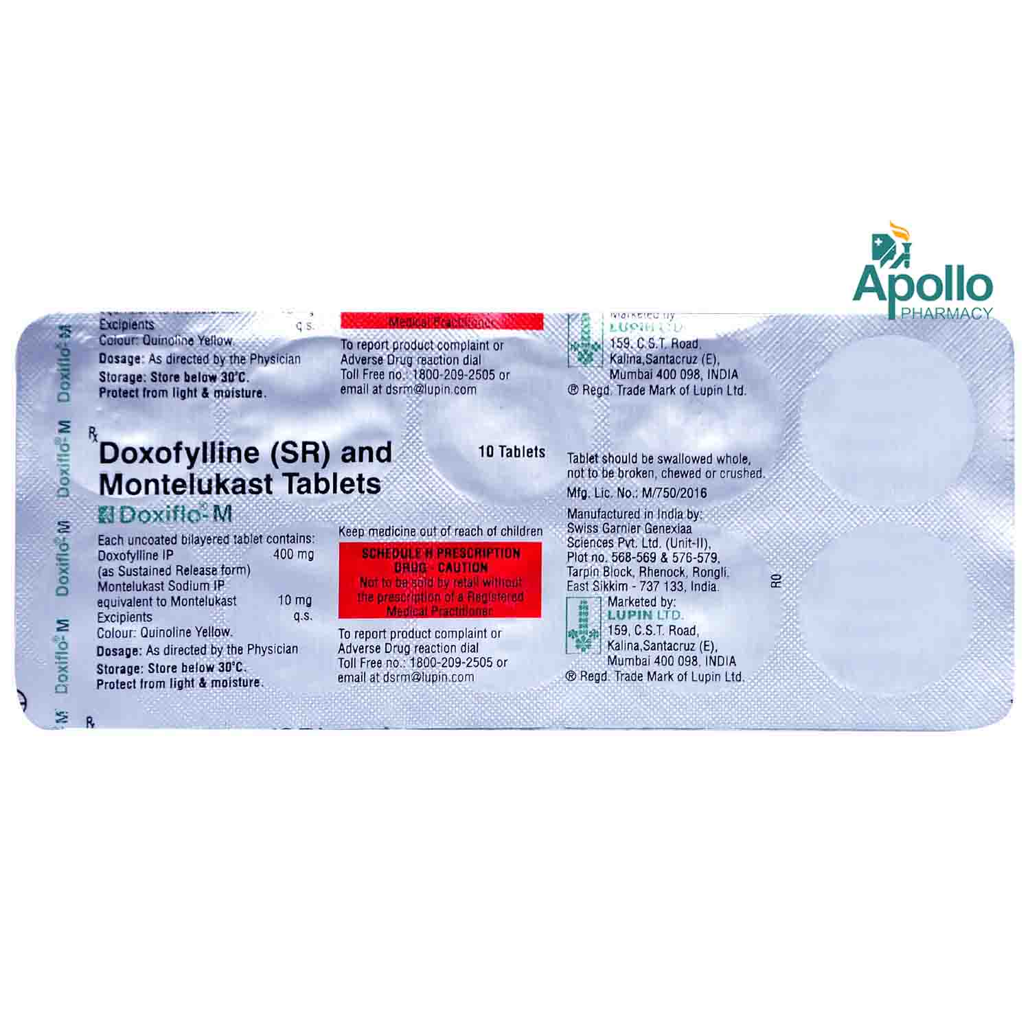 Doxiflo-M Tablet 10's, Pack of 10 TABLETS Doxiflo-M Tablet 10's, Pack of 10 TABLETS