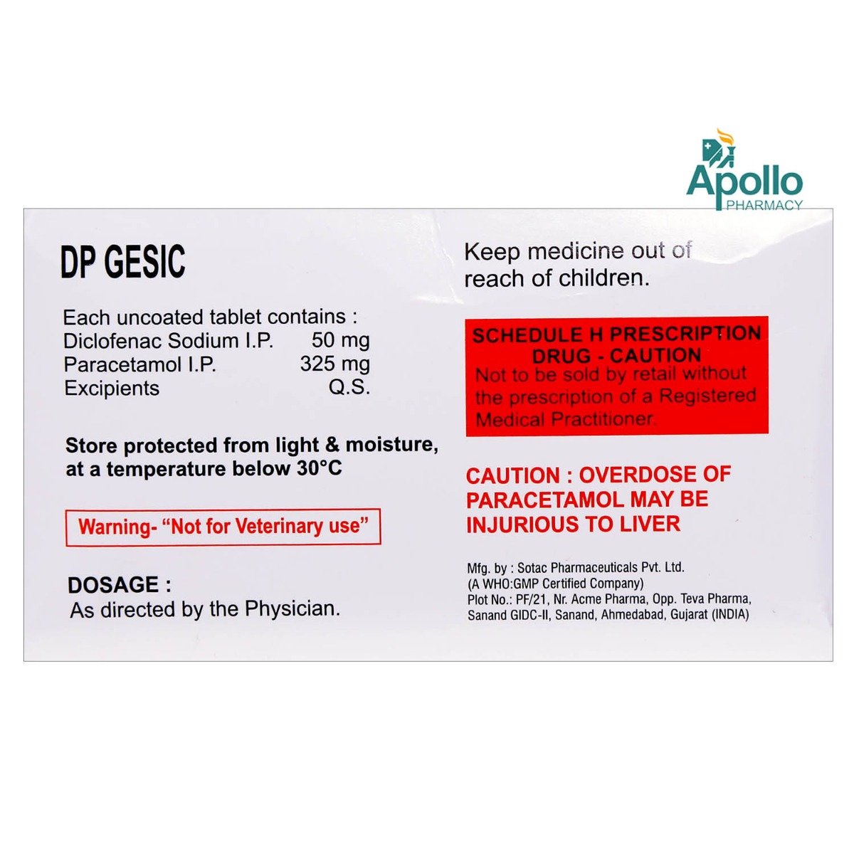 DP Gesic Tablet 10's, Pack of 10 TABLETS DP Gesic Tablet 10's, Pack of 10 TABLETS