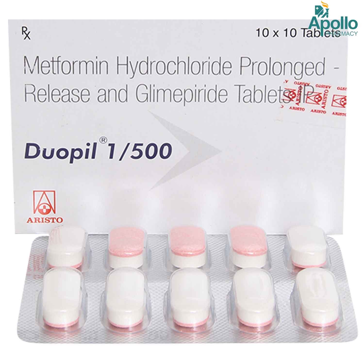 Duopil 1/500 Tablet 10's, Pack of 10 TABLETS Duopil 1/500 Tablet 10's, Pack of 10 TABLETS
