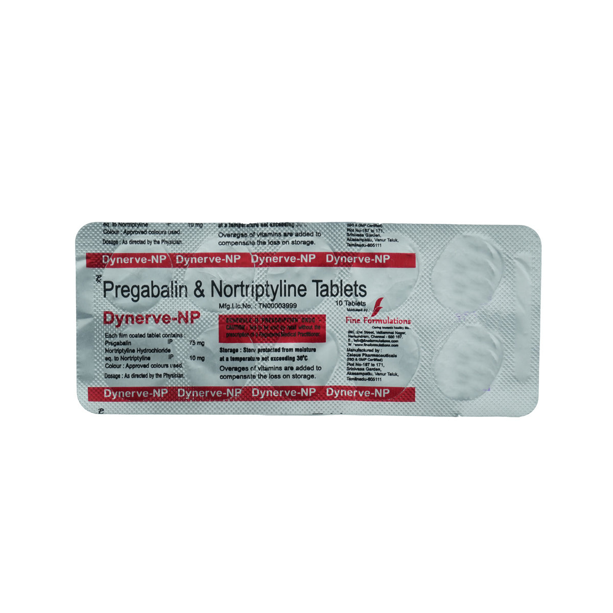 DYNERVE NP 75MG TABLET 10'S, Pack of 10 TabletS DYNERVE NP 75MG TABLET 10'S, Pack of 10 TabletS