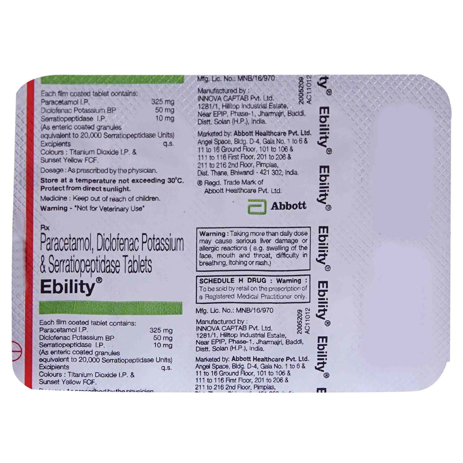 Ebility Tablet 10's, Pack of 10 TABLETS Ebility Tablet 10's, Pack of 10 TABLETS