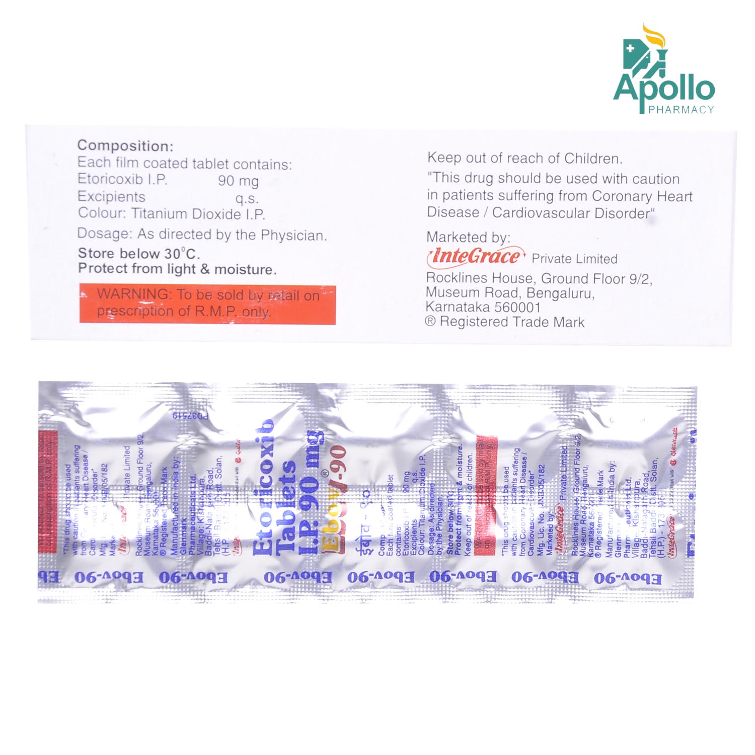 Ebov 90 Tablet 10's, Pack of 10 TabletS Ebov 90 Tablet 10's, Pack of 10 TabletS