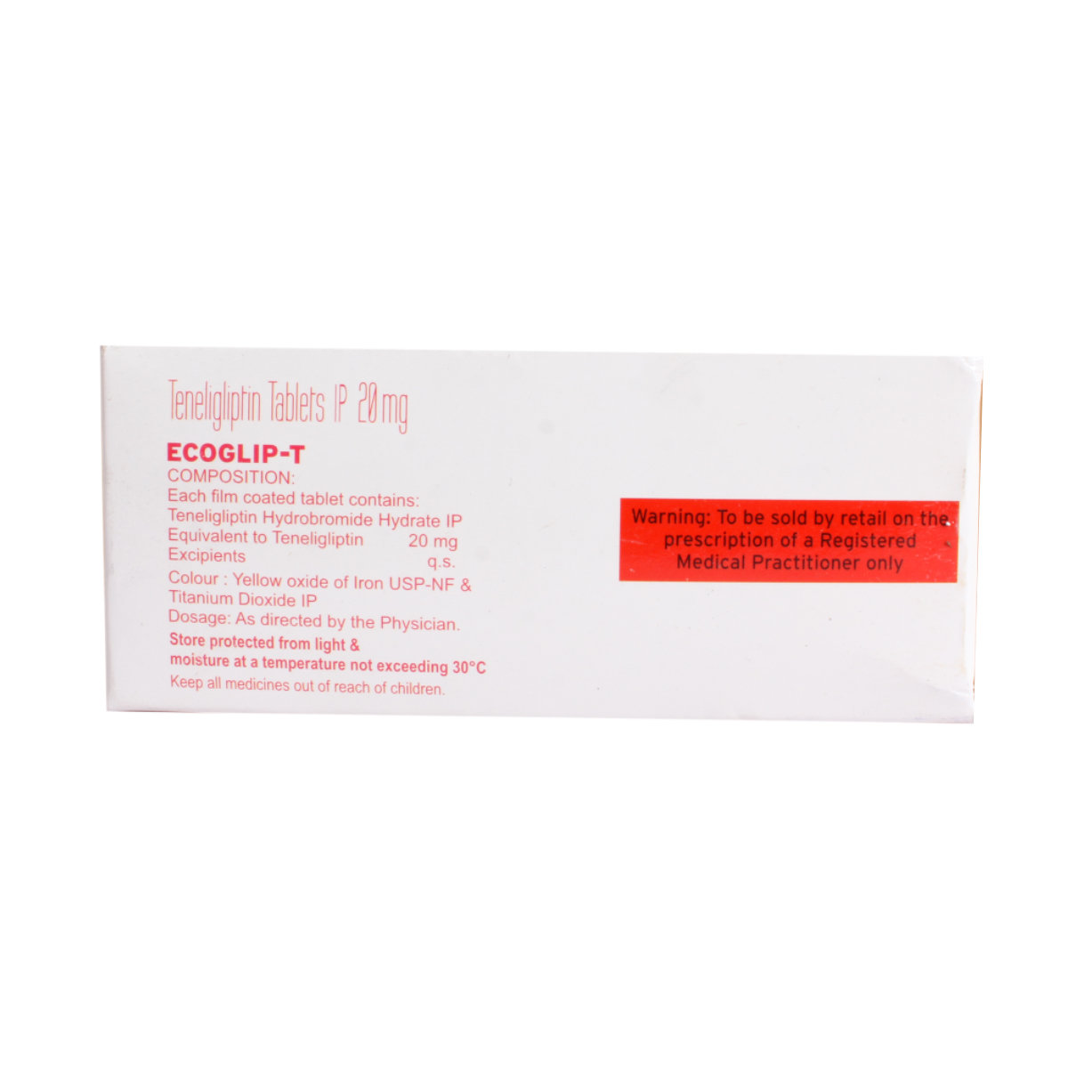 Ecoglip-T 20mg Tablet 10's, Pack of 10 TabletS Ecoglip-T 20mg Tablet 10's, Pack of 10 TabletS