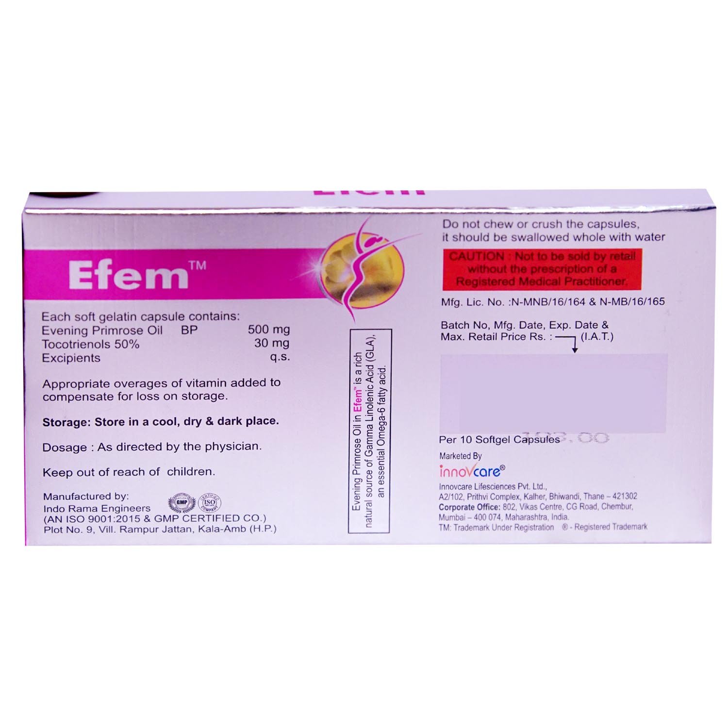Efem Capsule 10's, Pack of 10 CAPSULES Efem Capsule 10's, Pack of 10 CAPSULES