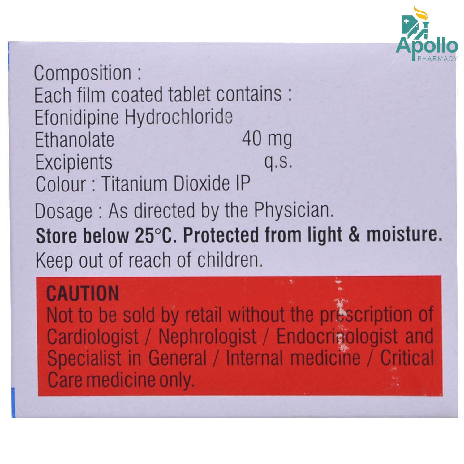 Efnocar 40 Tablet 10's, Pack of 10 TABLETS Efnocar 40 Tablet 10's, Pack of 10 TABLETS