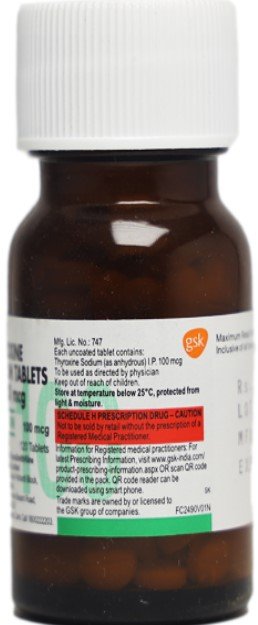 Eltroxin 100 mcg Tablet 120's, Pack of 1 TABLET Eltroxin 100 mcg Tablet 120's, Pack of 1 TABLET