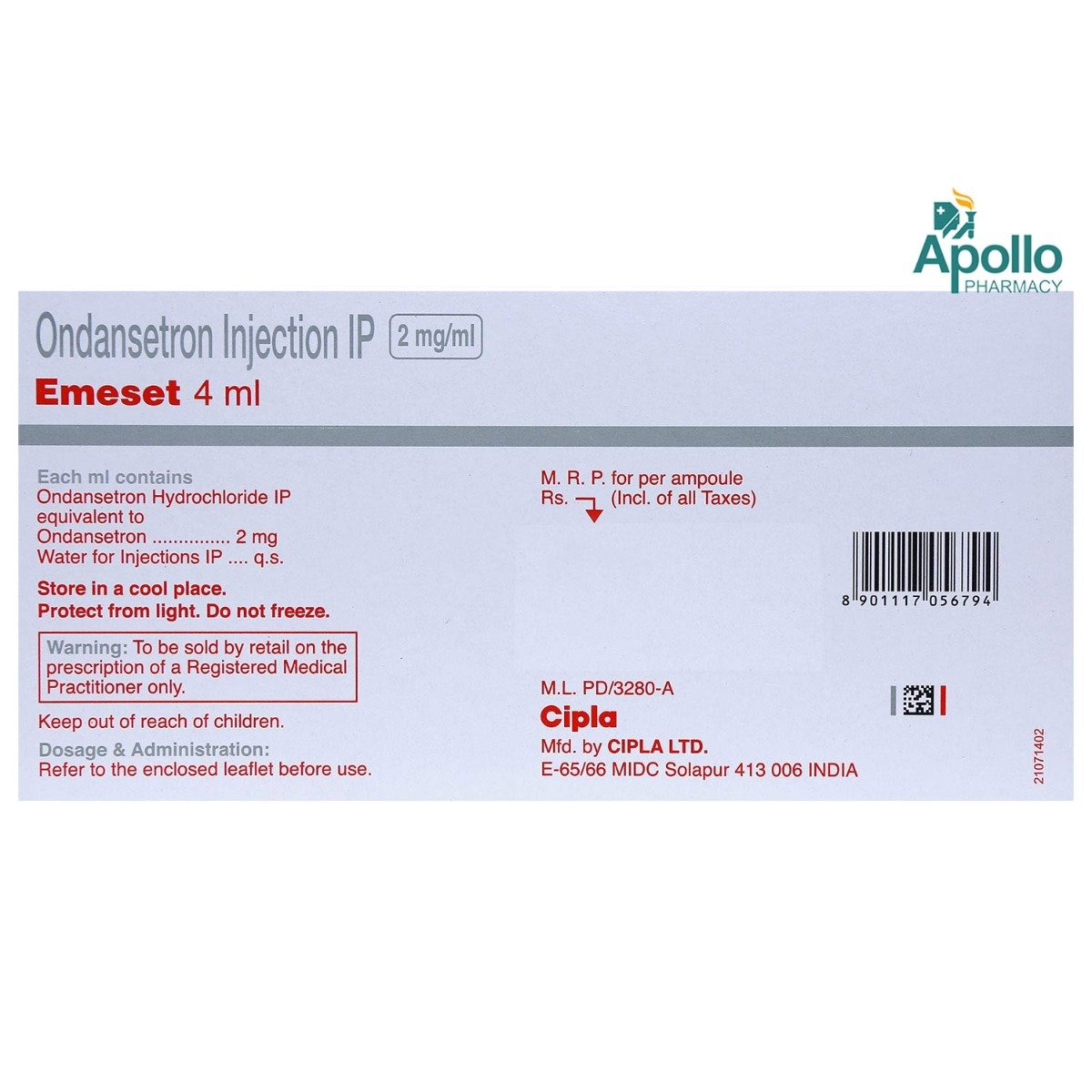 Emeset Injection 10X4 ml, Pack of 10 InjectionS Emeset Injection 10X4 ml, Pack of 10 InjectionS