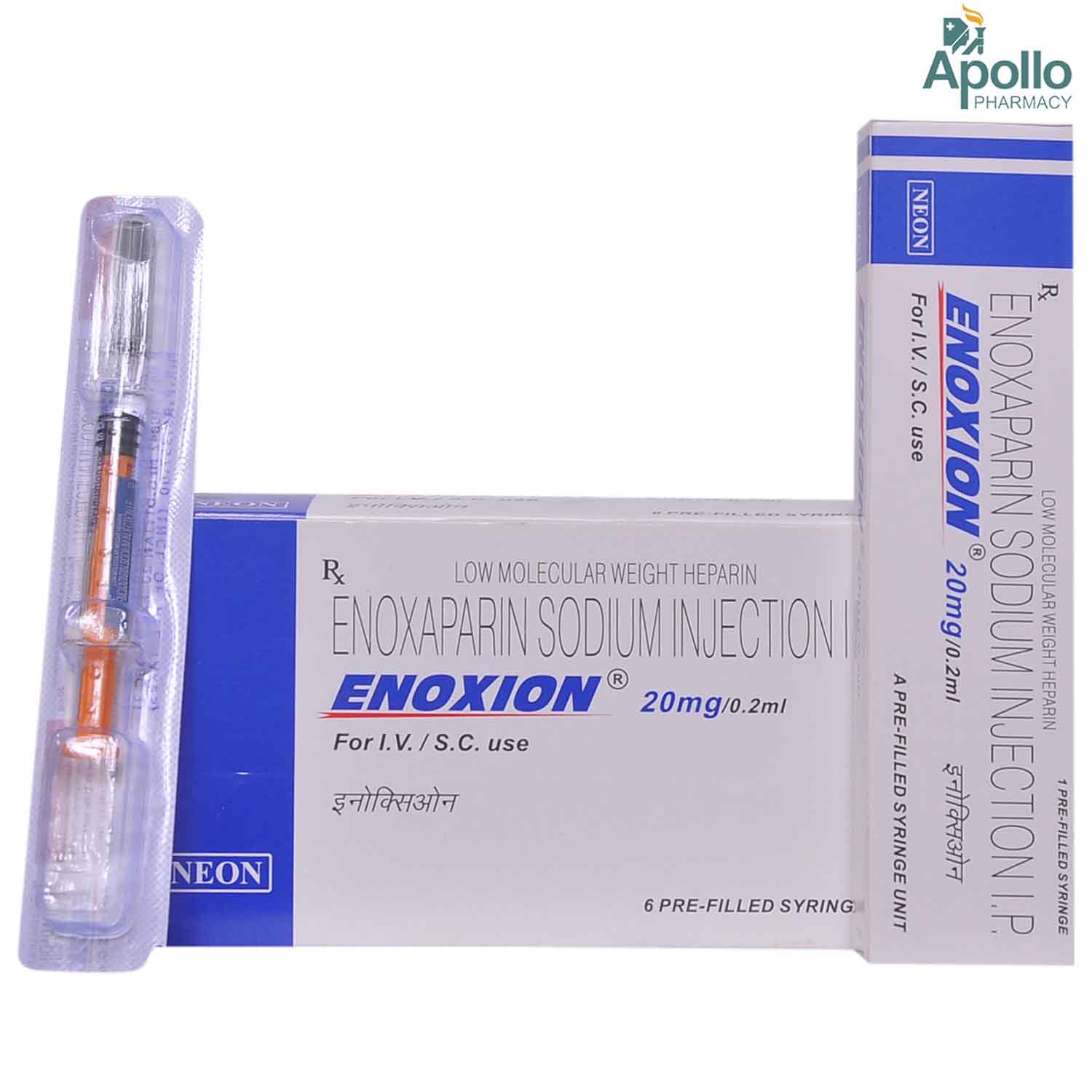 Enoxion 20 mg Injection 1's, Pack of 1 INJECTION Enoxion 20 mg Injection 1's, Pack of 1 INJECTION