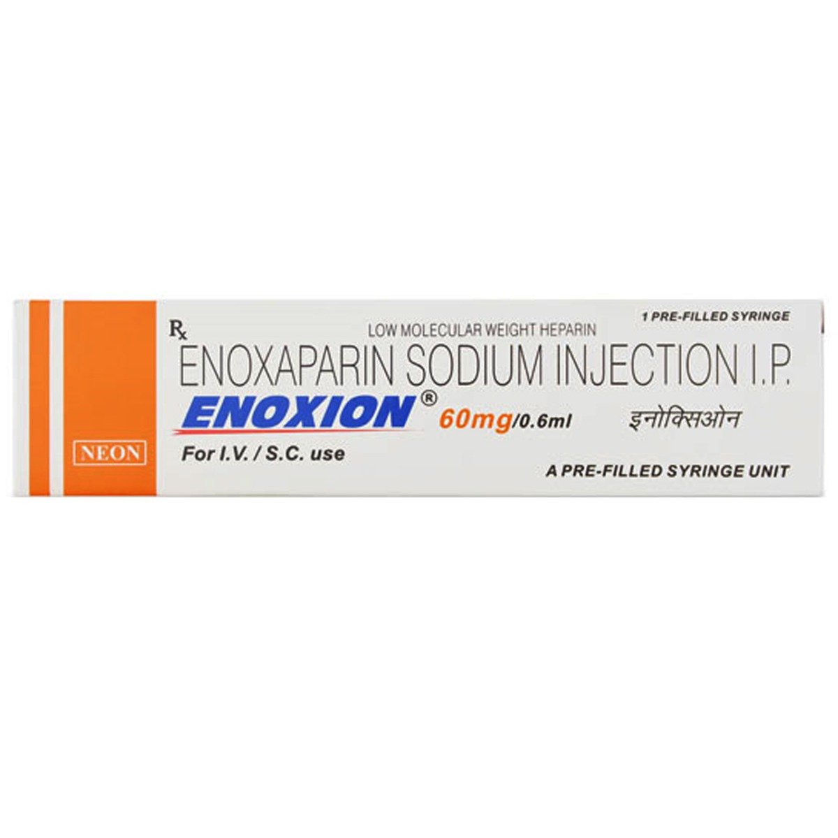 Enoxion 60 mg Injection 0.6 ml, Pack of 1 INJECTION Enoxion 60 mg Injection 0.6 ml, Pack of 1 INJECTION