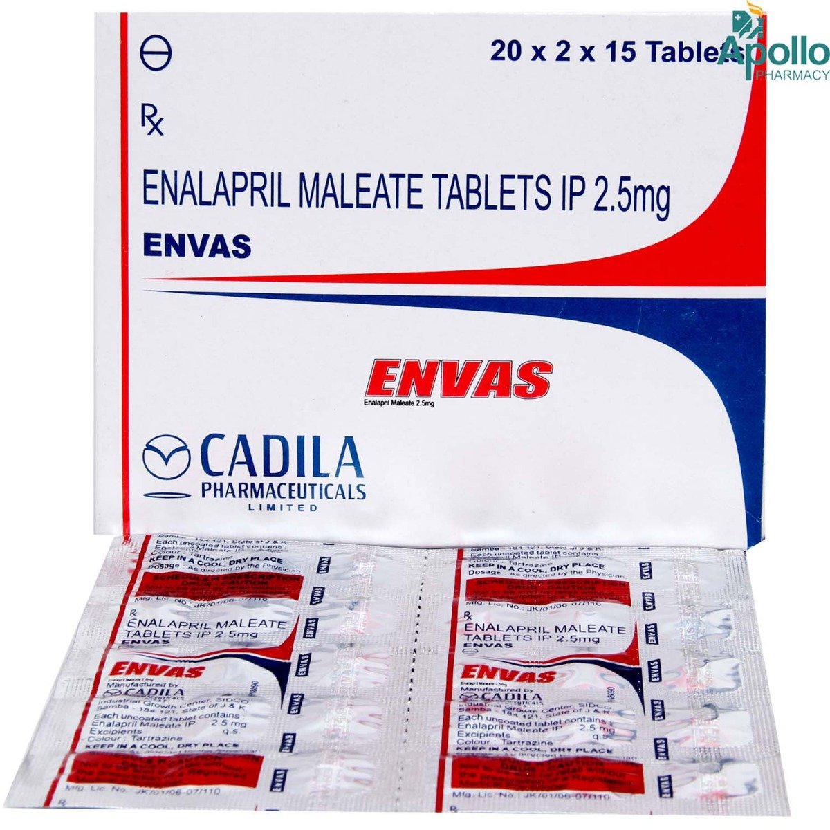 Envas 2.5 Tablet 15's, Pack of 15 TABLETS Envas 2.5 Tablet 15's, Pack of 15 TABLETS