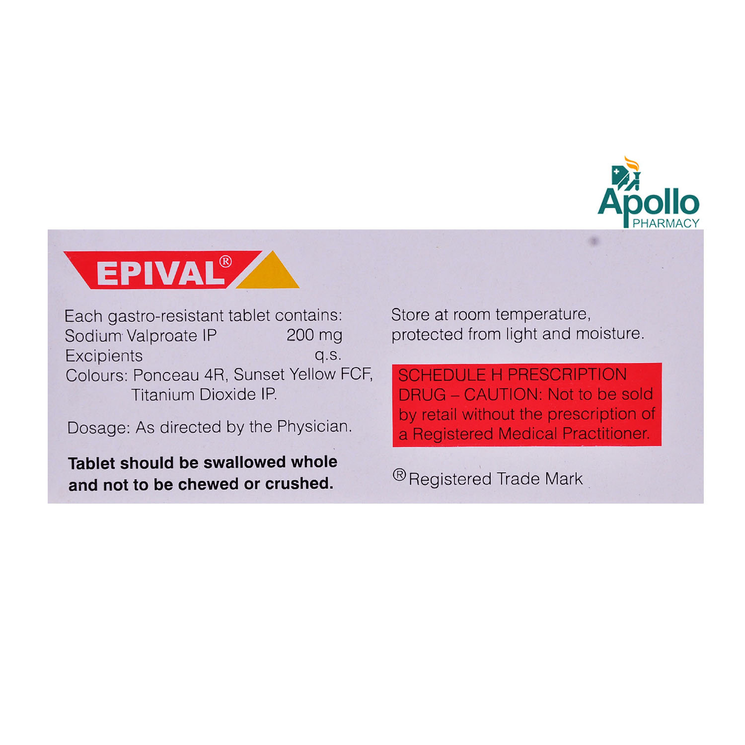 Epival Tablet 10's, Pack of 10 TabletS Epival Tablet 10's, Pack of 10 TabletS