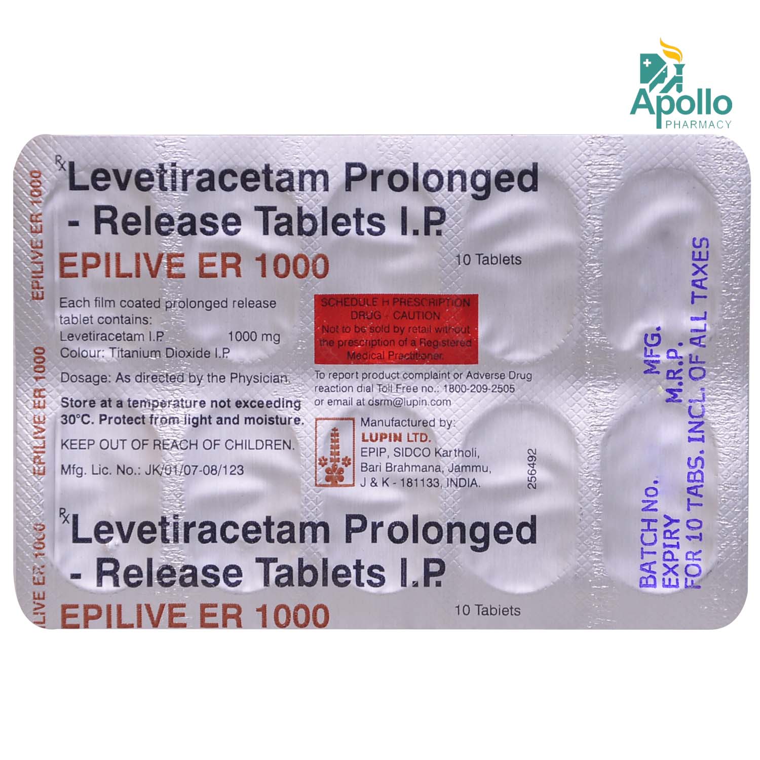 Epilive ER 1000 Tablet 10's, Pack of 10 TABLETS Epilive ER 1000 Tablet 10's, Pack of 10 TABLETS