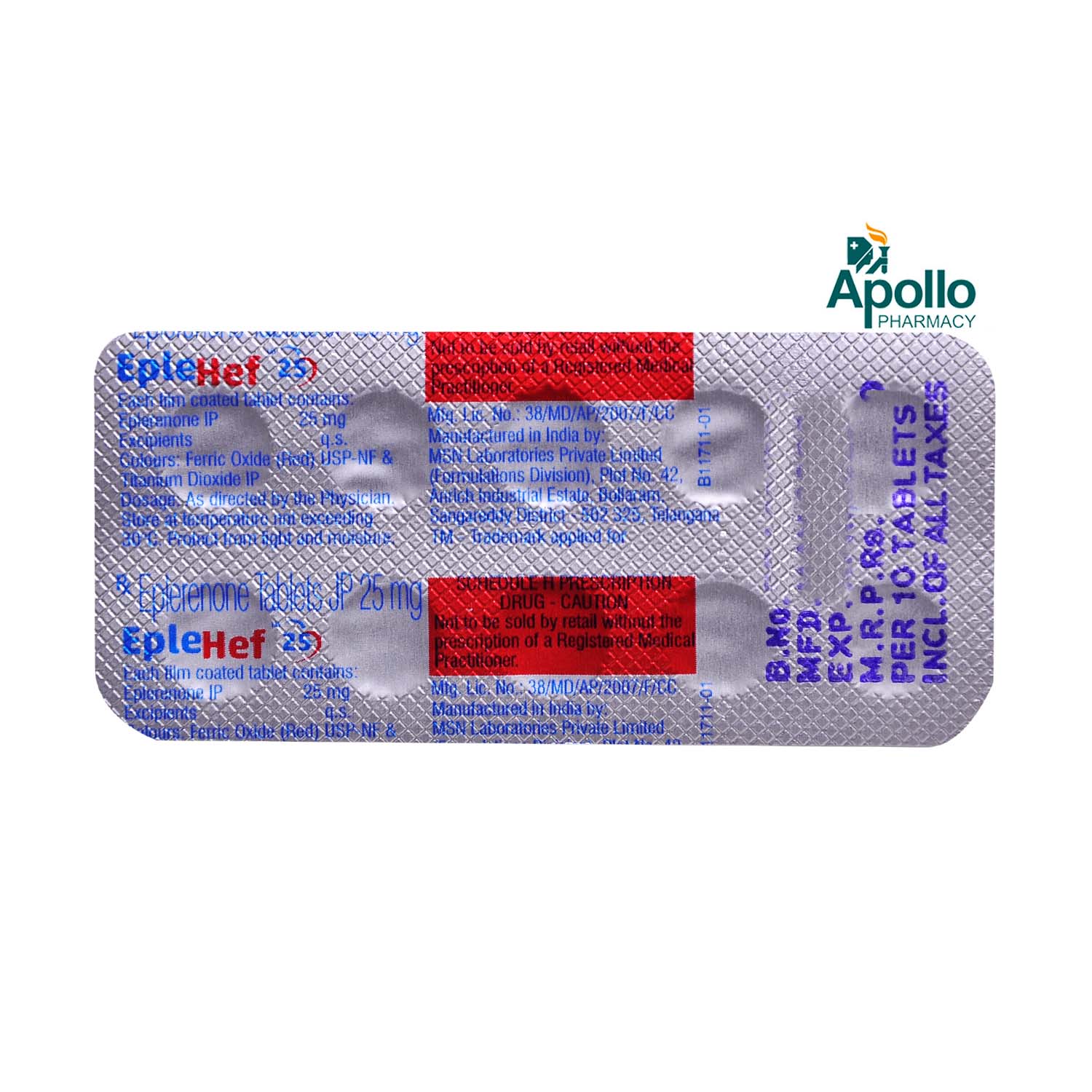 Eplehef 25 Tablet 10's, Pack of 10 TABLETS Eplehef 25 Tablet 10's, Pack of 10 TABLETS