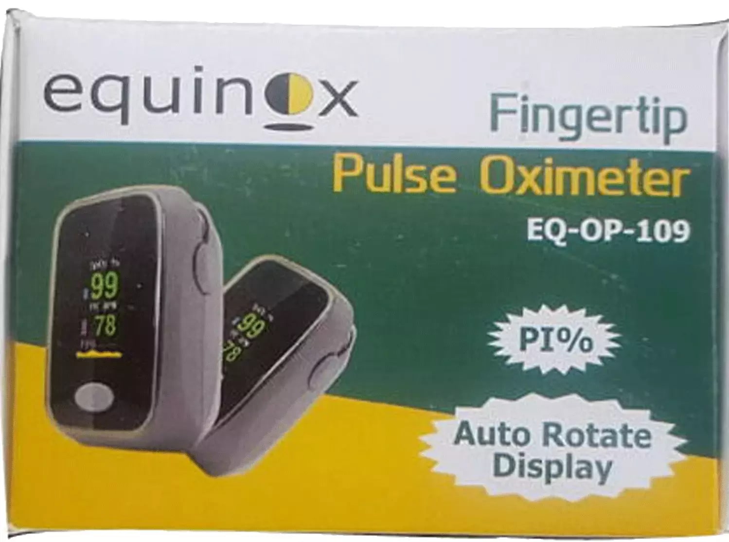 Equinox Fingertip Pulse Oximeter EQ-OP-109, 1 Count, Pack of 1 Equinox Fingertip Pulse Oximeter EQ-OP-109, 1 Count, Pack of 1