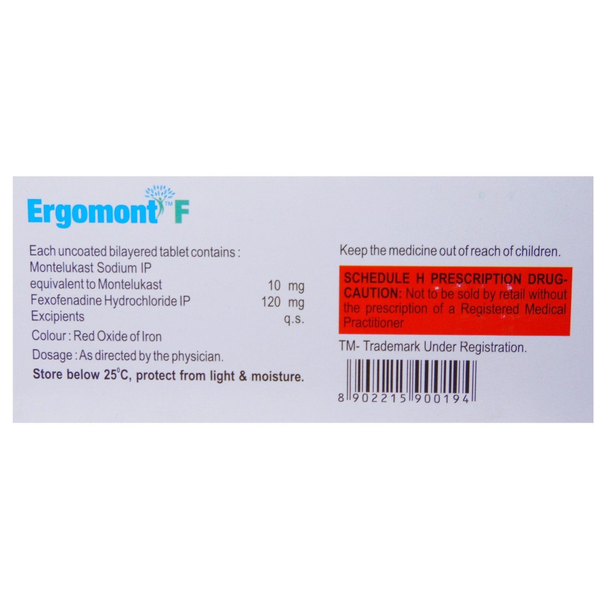 Ergomont F Tablet 10's, Pack of 10 TABLETS Ergomont F Tablet 10's, Pack of 10 TABLETS