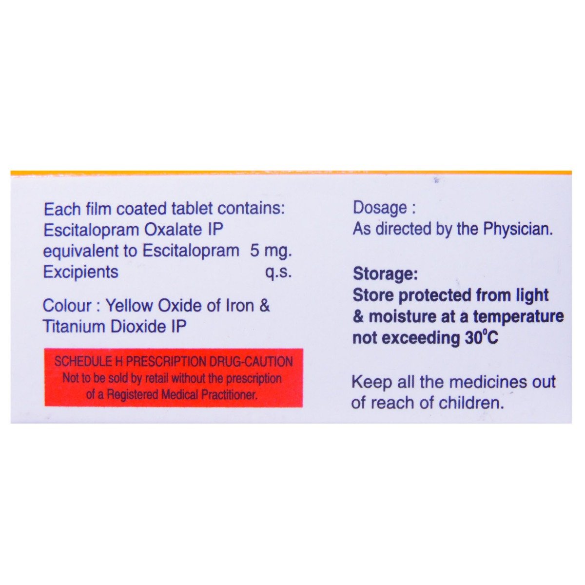 Escipra-5 Tablet 10's, Pack of 10 TabletS Escipra-5 Tablet 10's, Pack of 10 TabletS