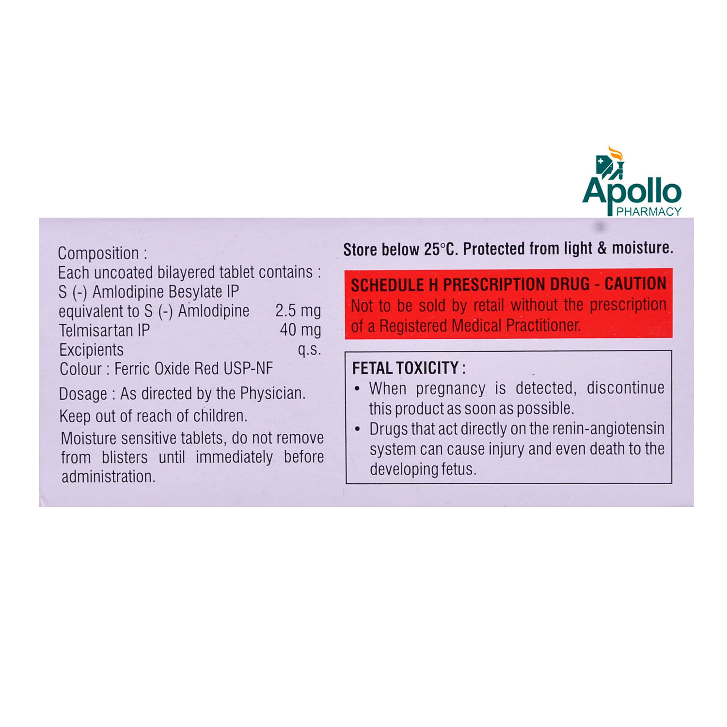 Eslo-Tel 2.5 mg Tablet 15's, Pack of 15 TABLETS Eslo-Tel 2.5 mg Tablet 15's, Pack of 15 TABLETS