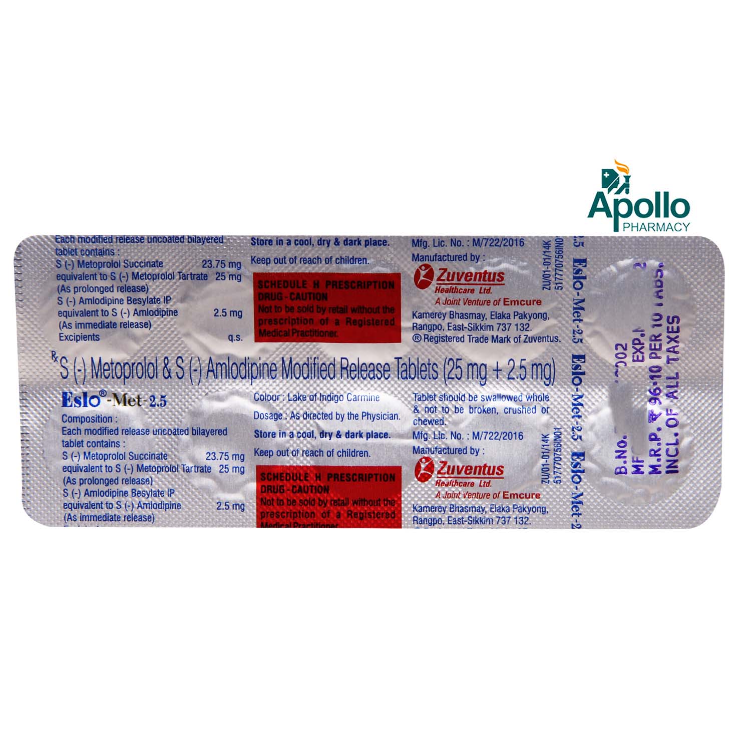 Eslomet 2.5 Tablet 10's, Pack of 10 Eslomet 2.5 Tablet 10's, Pack of 10