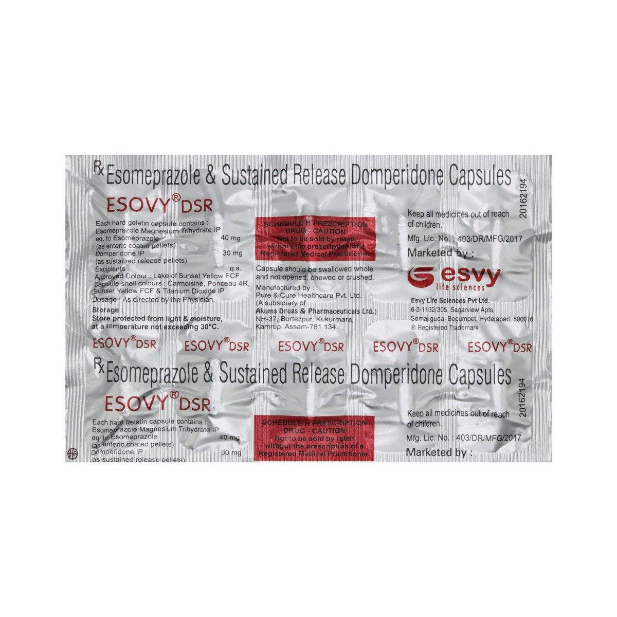Esovy DSR Capsule 10's, Pack of 10 CapsuleS Esovy DSR Capsule 10's, Pack of 10 CapsuleS