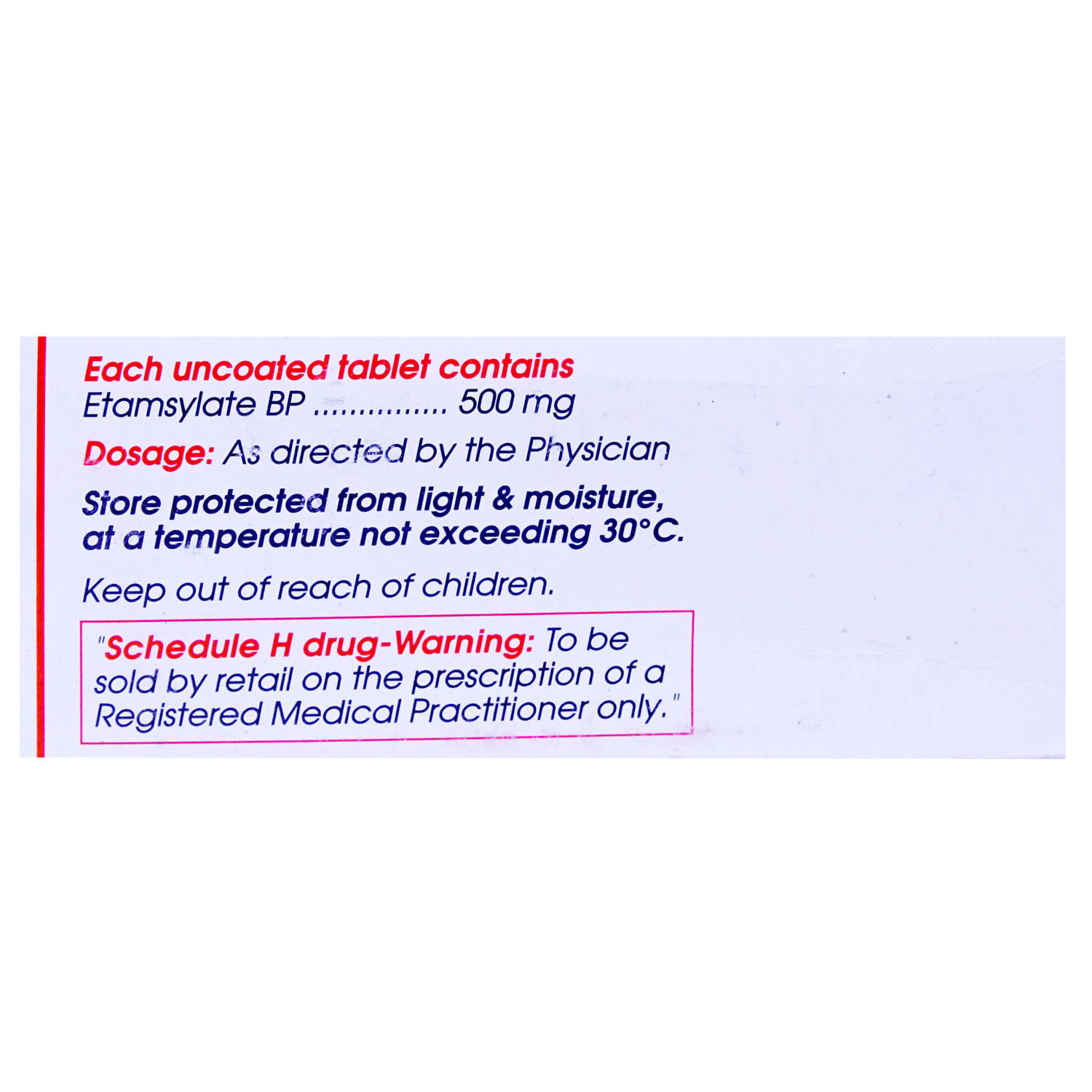 Ethamcip-500 Tablet 10's, Pack of 10 TABLETS Ethamcip-500 Tablet 10's, Pack of 10 TABLETS