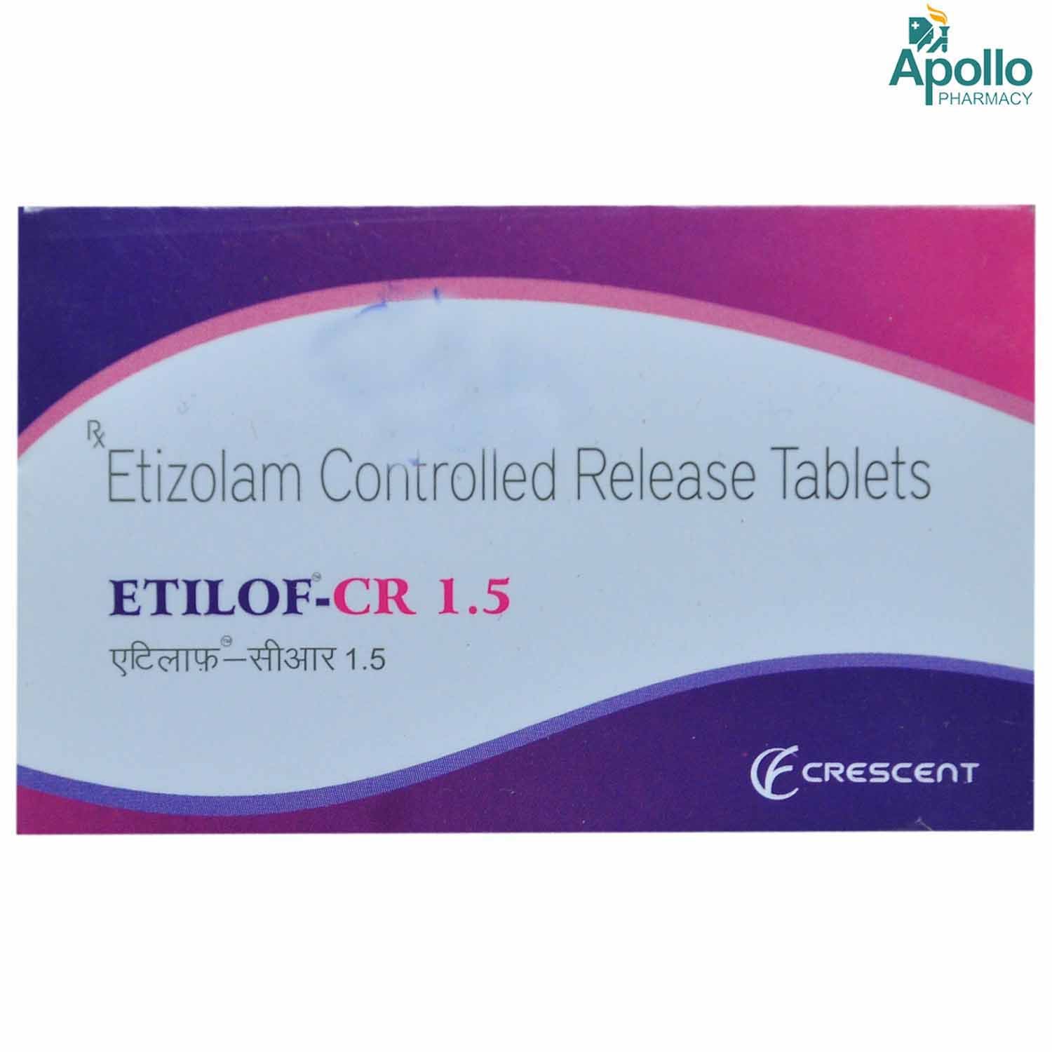 ETILOF CR 1.5MG TABLET 10'S , Pack of 10 TabletS ETILOF CR 1.5MG TABLET 10'S , Pack of 10 TabletS