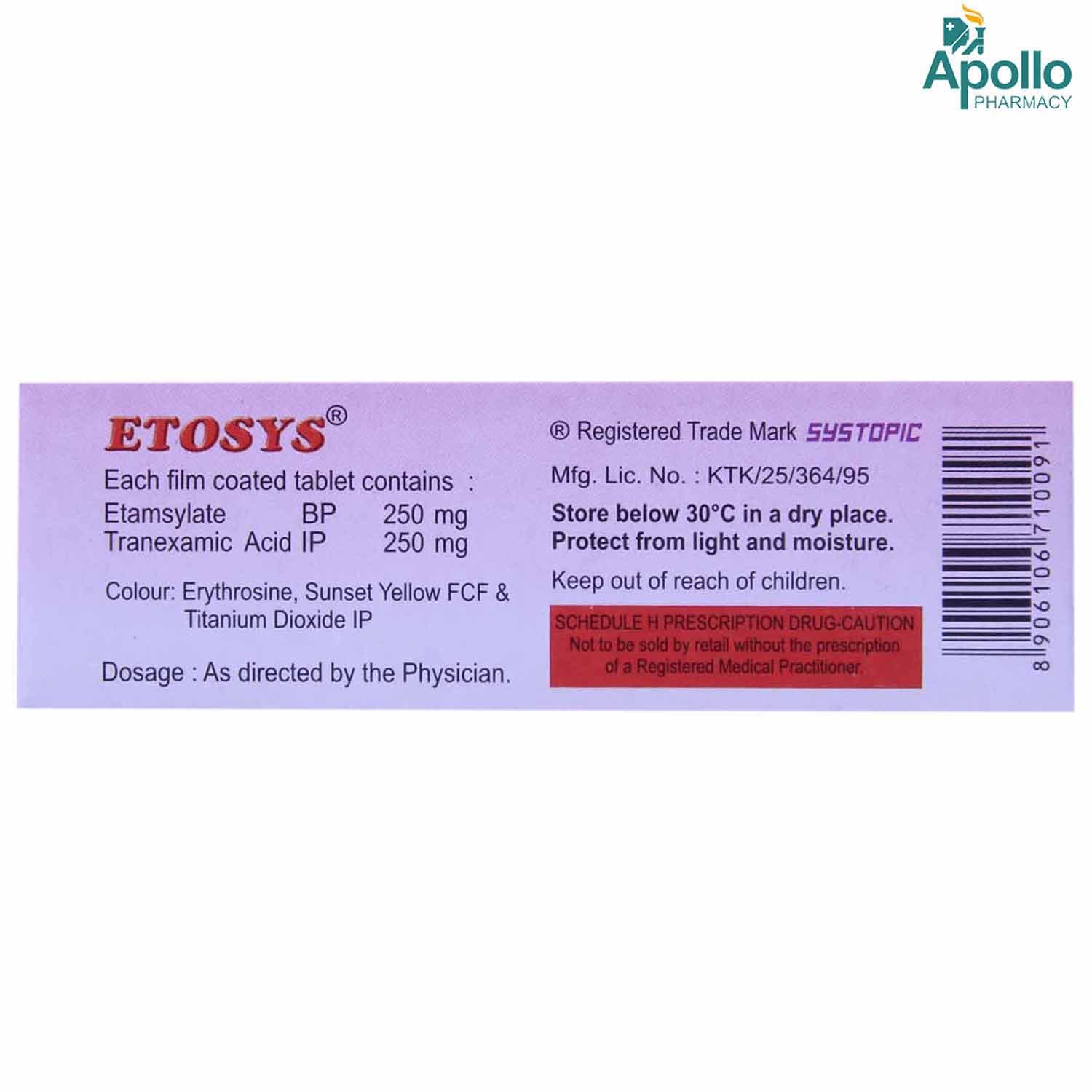 Etosys Tablet 10's, Pack of 10 TABLETS Etosys Tablet 10's, Pack of 10 TABLETS