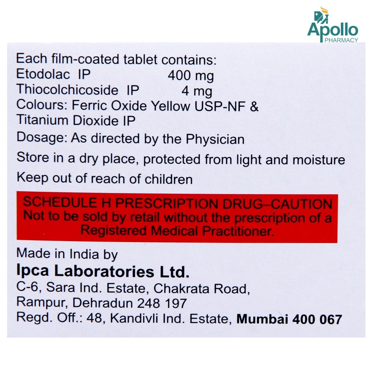 Etova-MR 400/4 Tablet 10's, Pack of 10 TABLETS Etova-MR 400/4 Tablet 10's, Pack of 10 TABLETS