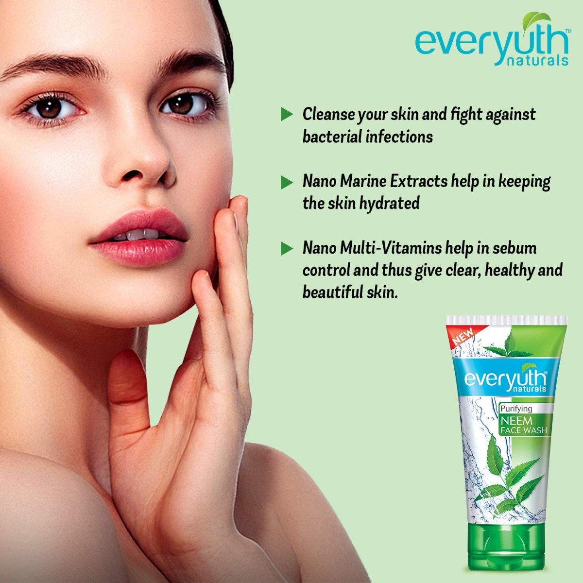 Everyuth Purifying Neem Face Wash 50 gm | Goodness Of Neem | Cleanses & Purifies Skin | Removes Excess Oil | Keep Skin Hydrated, Pack of 1 Everyuth Purifying Neem Face Wash 50 gm | Goodness Of Neem | Cleanses & Purifies Skin | Removes Excess Oil | Keep Skin Hydrated, Pack of 1