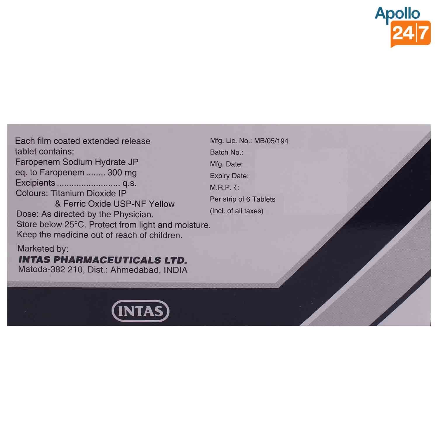 Exfaro 300 Tablet 6's, Pack of 6 TABLETS Exfaro 300 Tablet 6's, Pack of 6 TABLETS