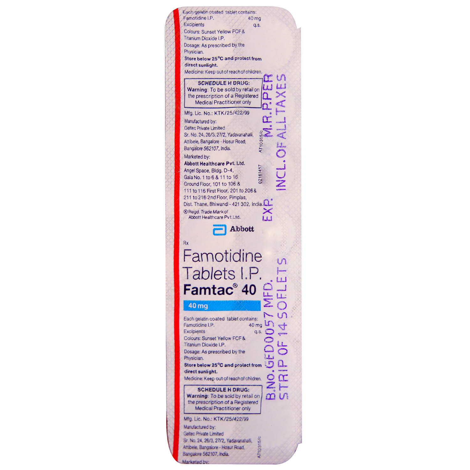 Famtac 40 Tablet 14's, Pack of 14 TABLETS Famtac 40 Tablet 14's, Pack of 14 TABLETS