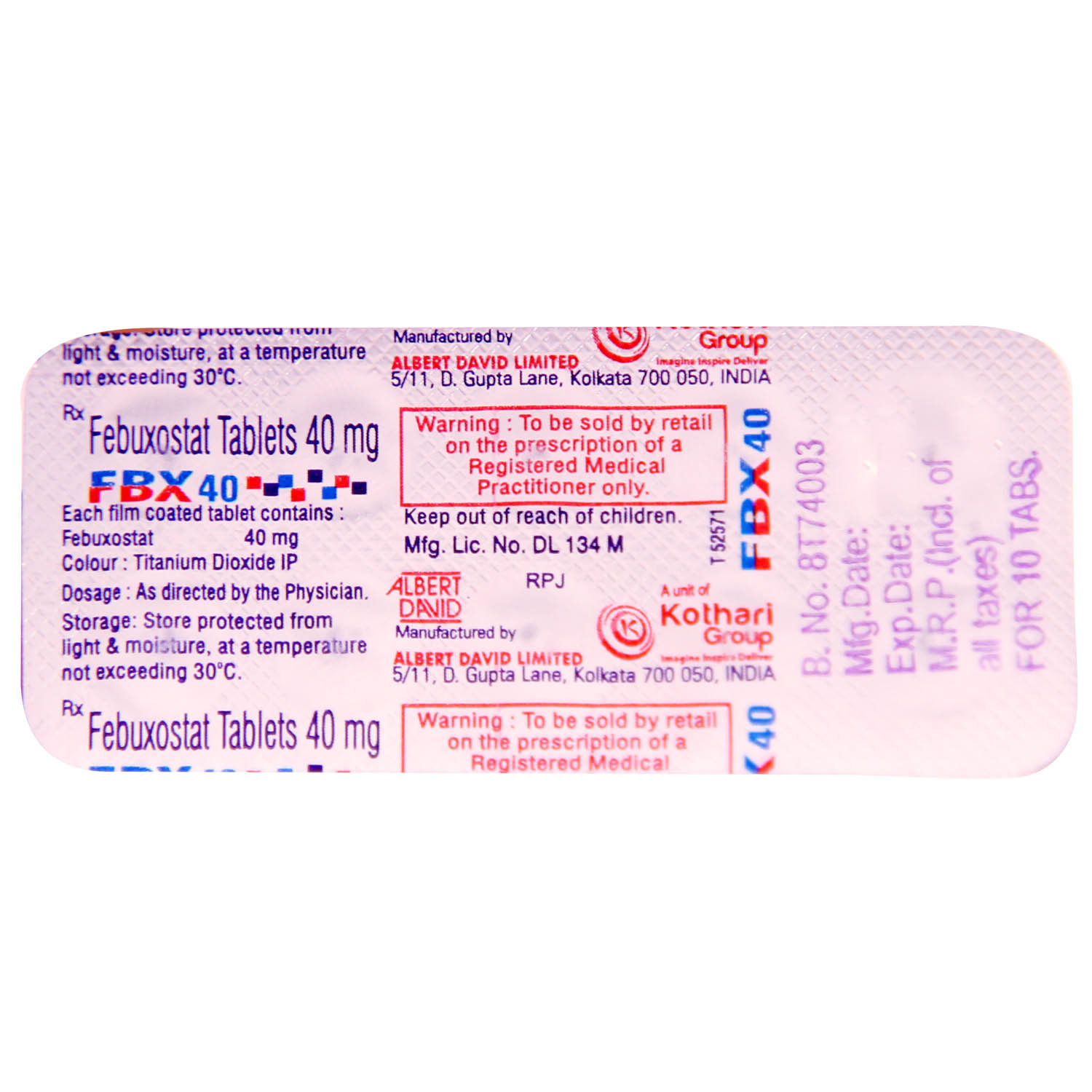 FBX 40 Tablet 10's, Pack of 10 TABLETS FBX 40 Tablet 10's, Pack of 10 TABLETS