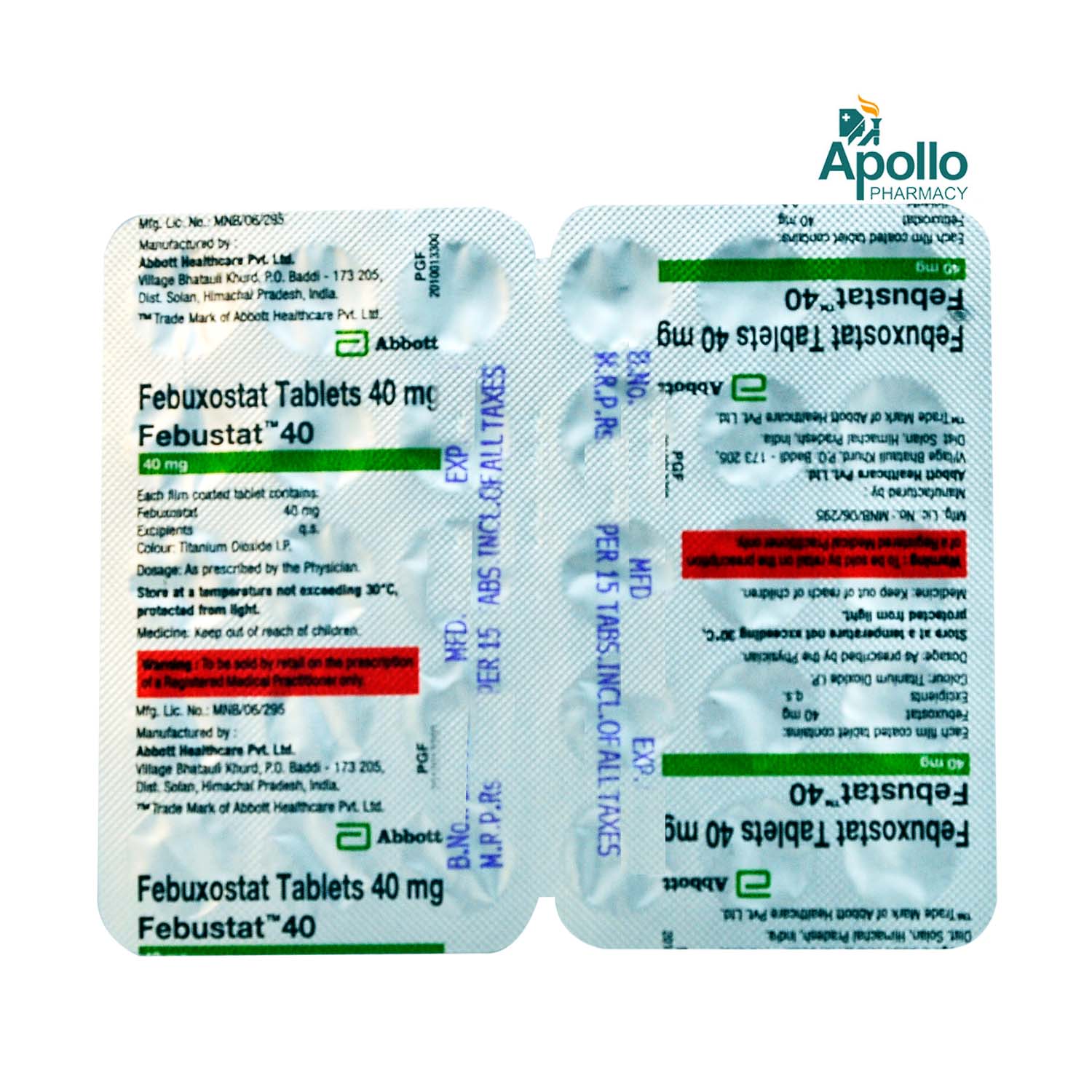 Febustat 40 Tablet 15's, Pack of 15 TABLETS Febustat 40 Tablet 15's, Pack of 15 TABLETS