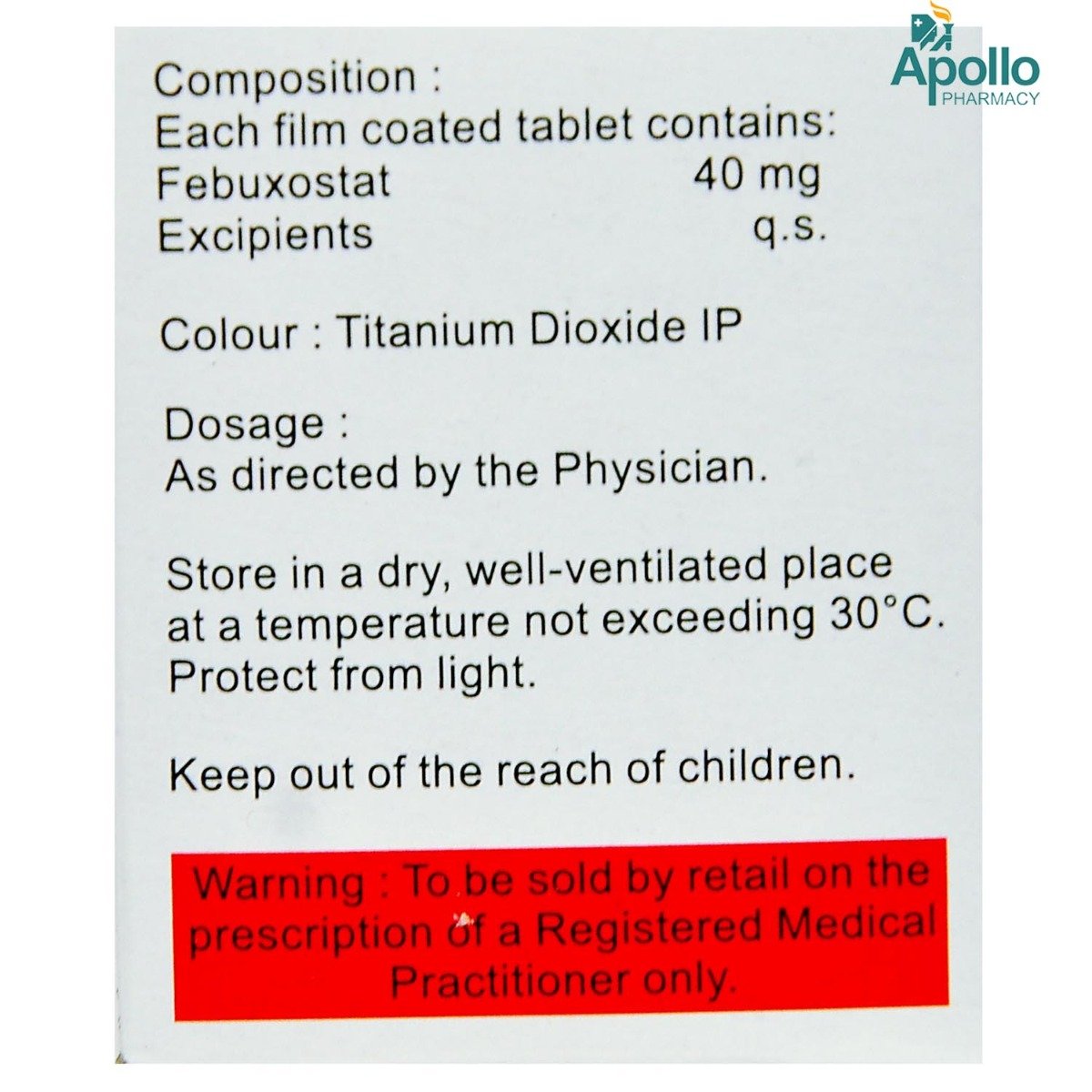 Feburic 40 Tablet 15's, Pack of 15 TABLETS Feburic 40 Tablet 15's, Pack of 15 TABLETS