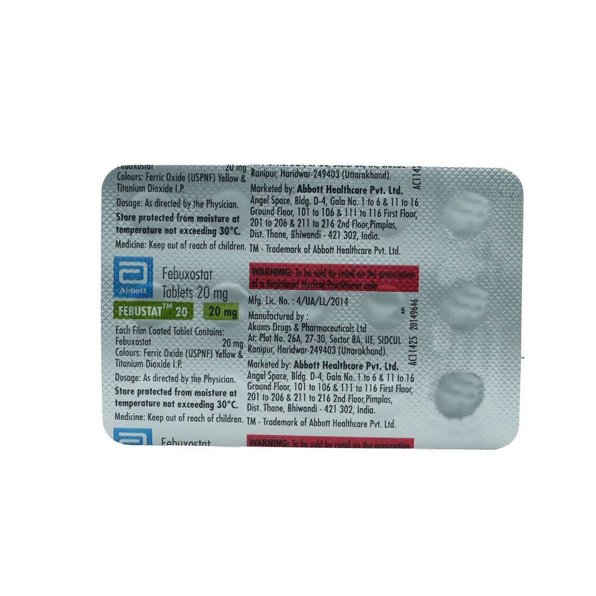 Febustat 20 Tablet 15's, Pack of 15 TabletS Febustat 20 Tablet 15's, Pack of 15 TabletS