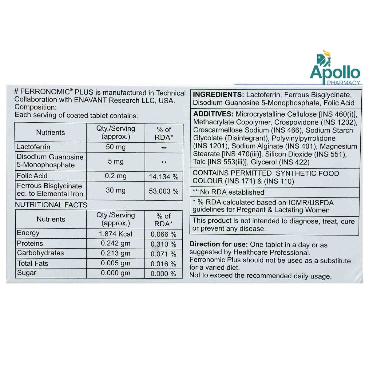 Ferronomic Plus Tablet 10's, Pack of 10 Ferronomic Plus Tablet 10's, Pack of 10