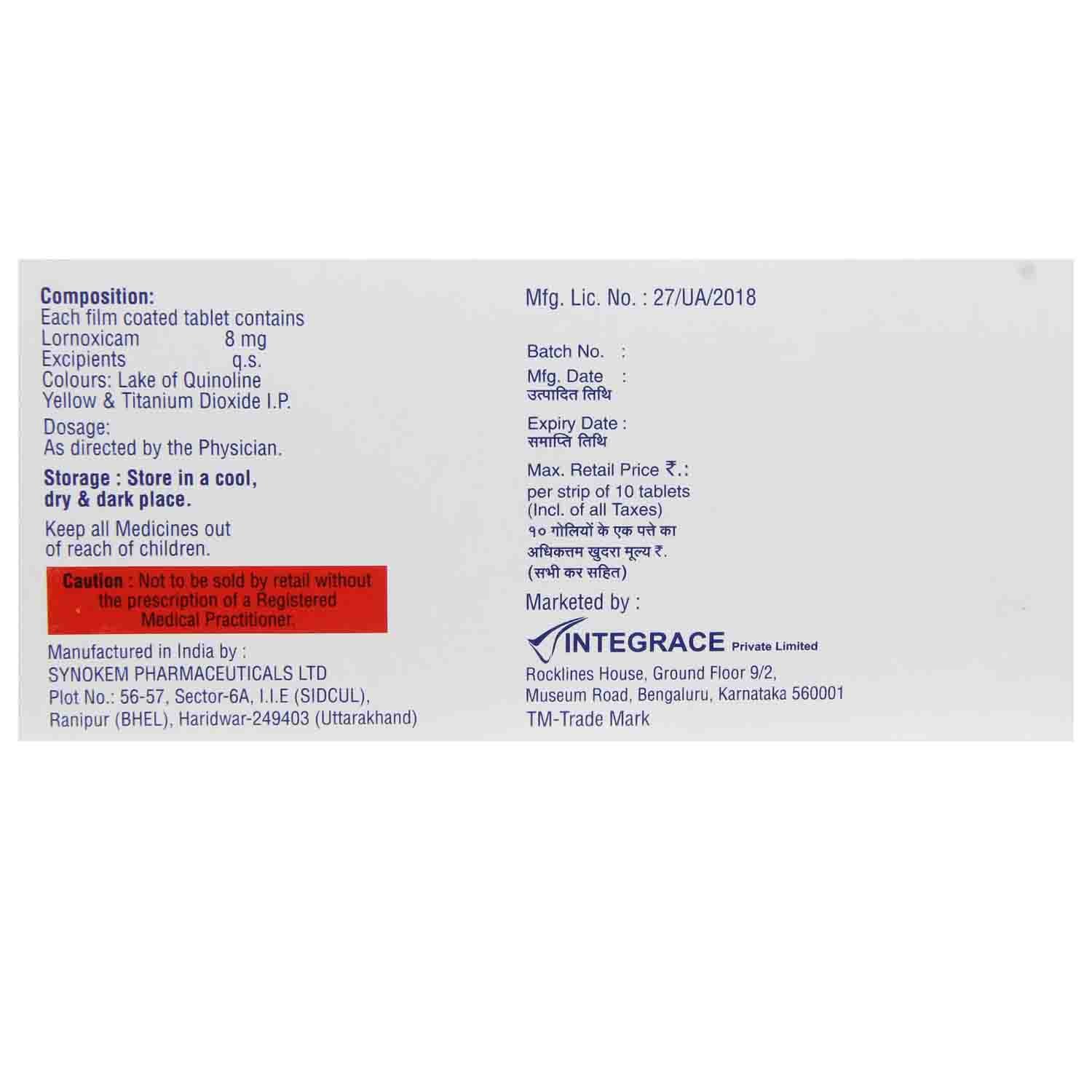 Flexilor 8 Tablet 10's, Pack of 10 TABLETS Flexilor 8 Tablet 10's, Pack of 10 TABLETS