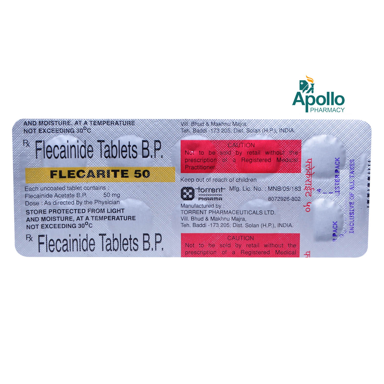 Flecarite 50 Tablet 10's, Pack of 10 TABLETS Flecarite 50 Tablet 10's, Pack of 10 TABLETS