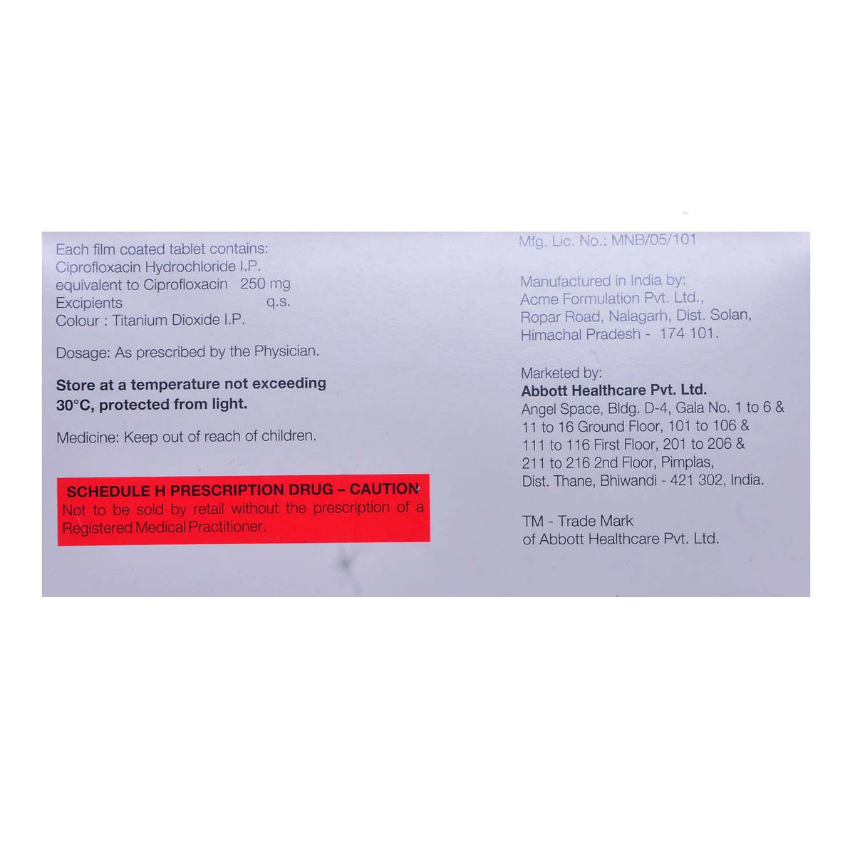 FLOXIP 250MG TABLET, Pack of 10 TABLETS FLOXIP 250MG TABLET, Pack of 10 TABLETS