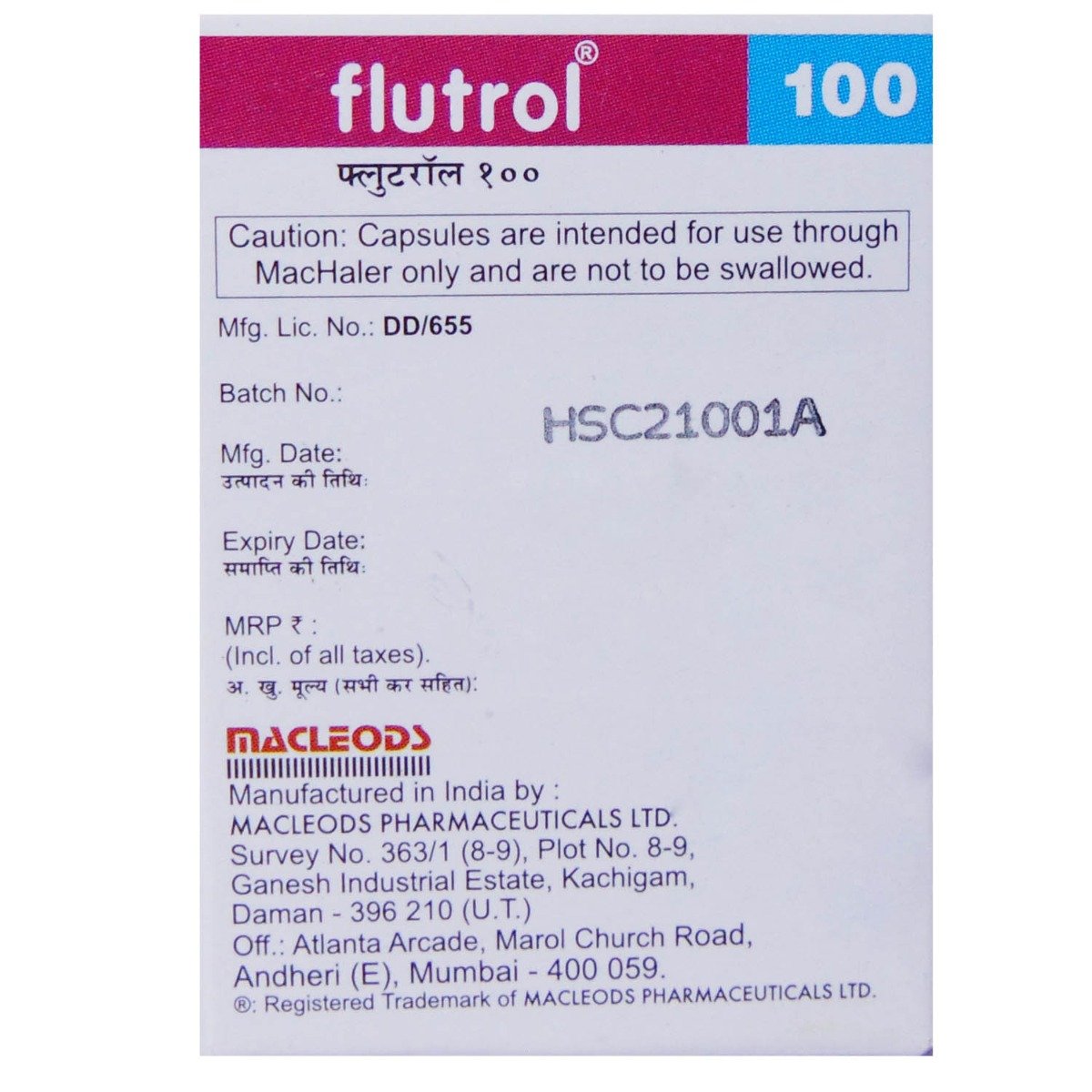 Flutrol 50 mcg/100 mcg Capsule 30's, Pack of 1 Flutrol 50 mcg/100 mcg Capsule 30's, Pack of 1