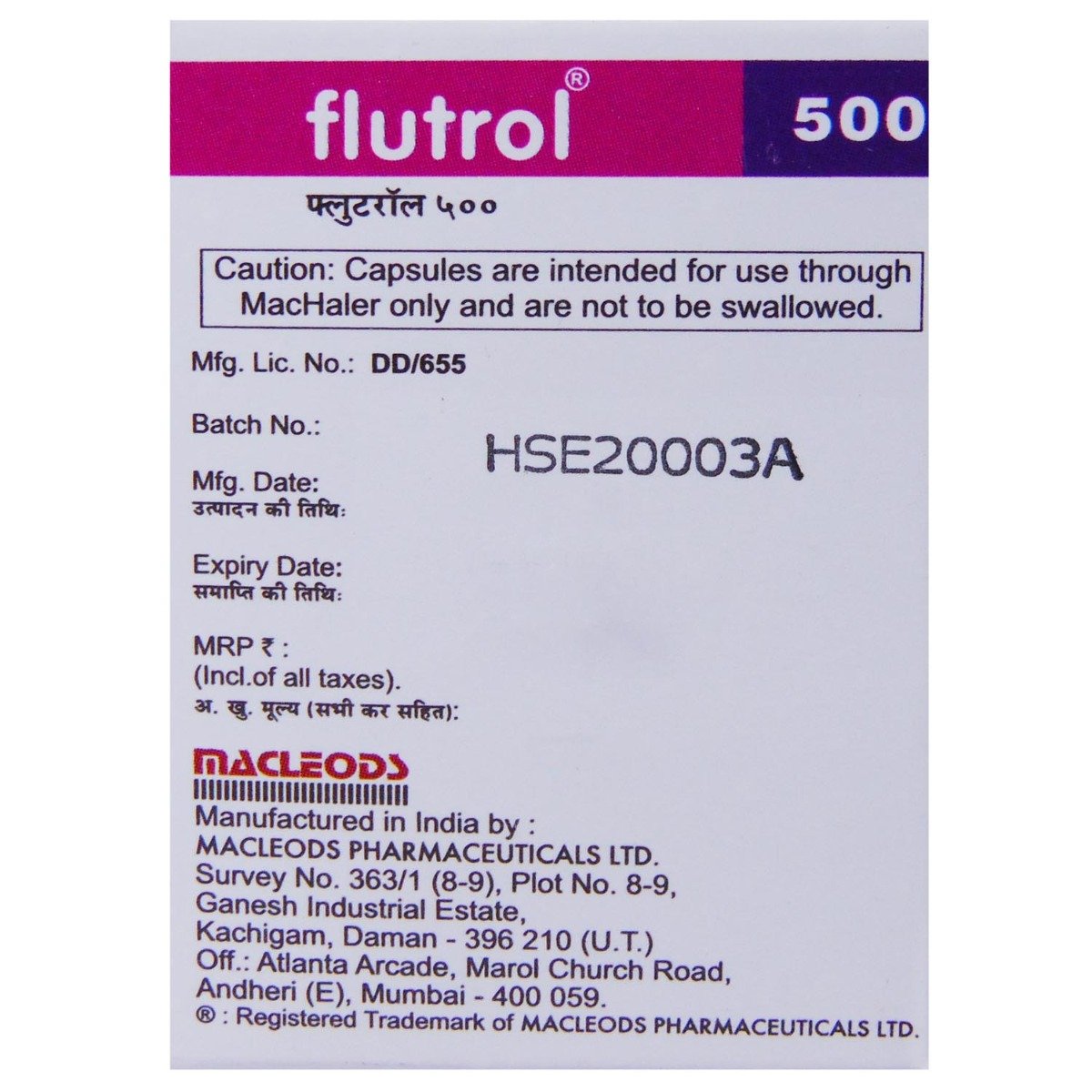 Flutrol 500 Rotacaps 30's, Pack of 1 Flutrol 500 Rotacaps 30's, Pack of 1