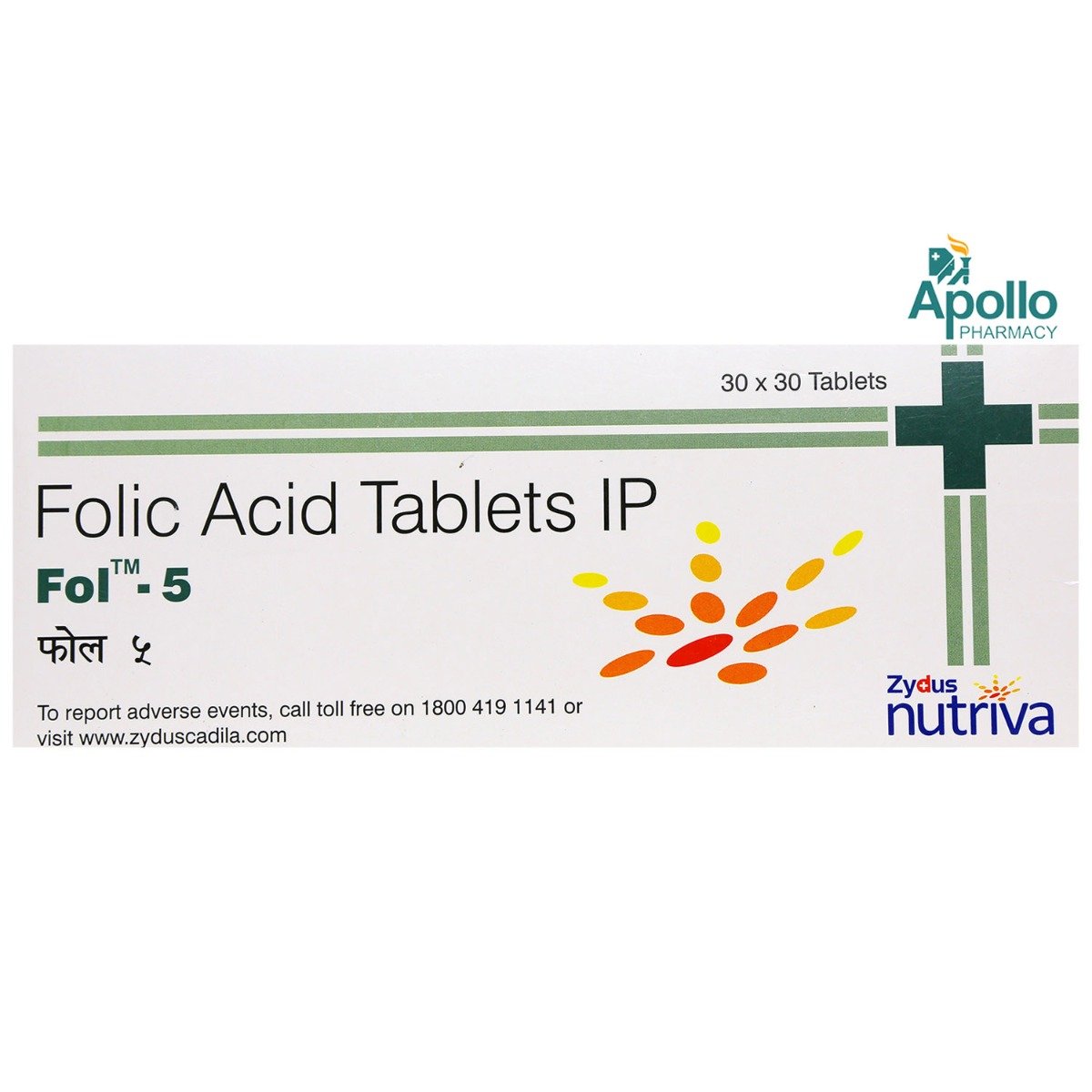Fol-5 Tablet 30's, Pack of 30 TABLETS Fol-5 Tablet 30's, Pack of 30 TABLETS