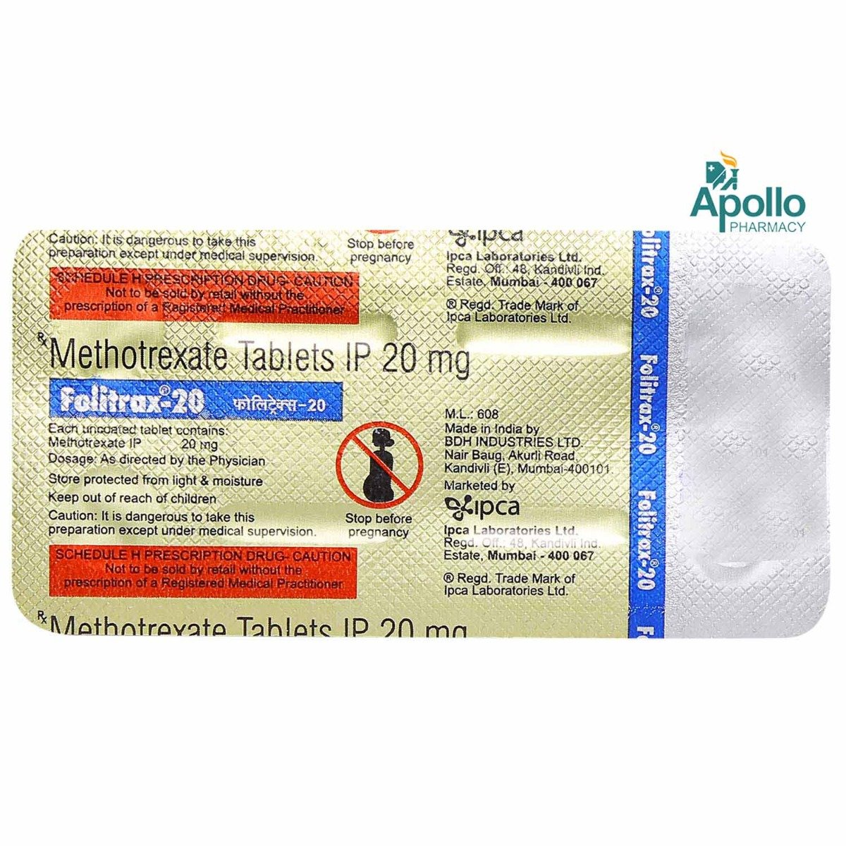 Folitrax-20 Tablet 4's, Pack of 4 TABLETS Folitrax-20 Tablet 4's, Pack of 4 TABLETS