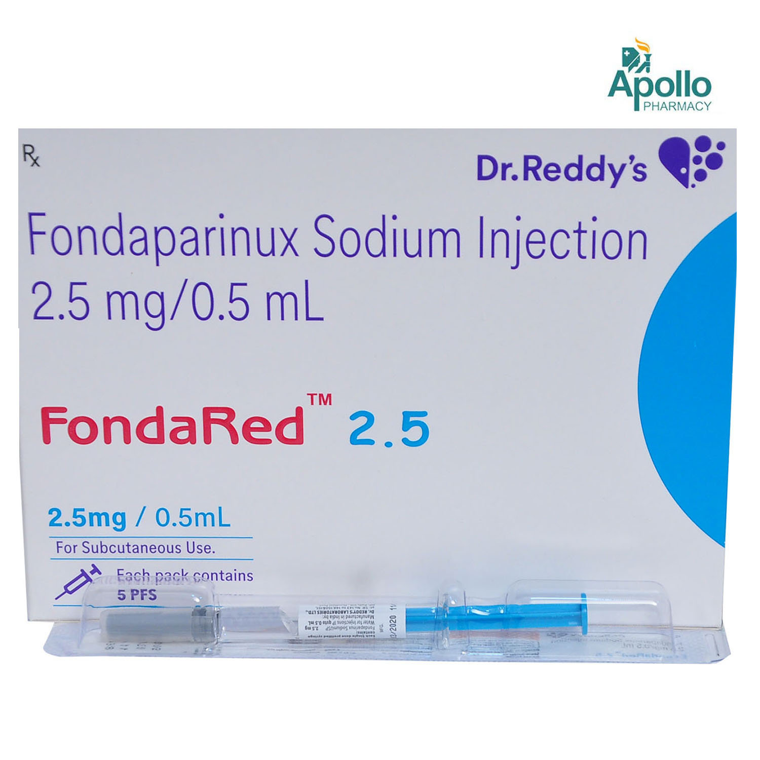 Fondared 2.5 mg Injection 0.5 ml, Pack of 1 INJECTION Fondared 2.5 mg Injection 0.5 ml, Pack of 1 INJECTION