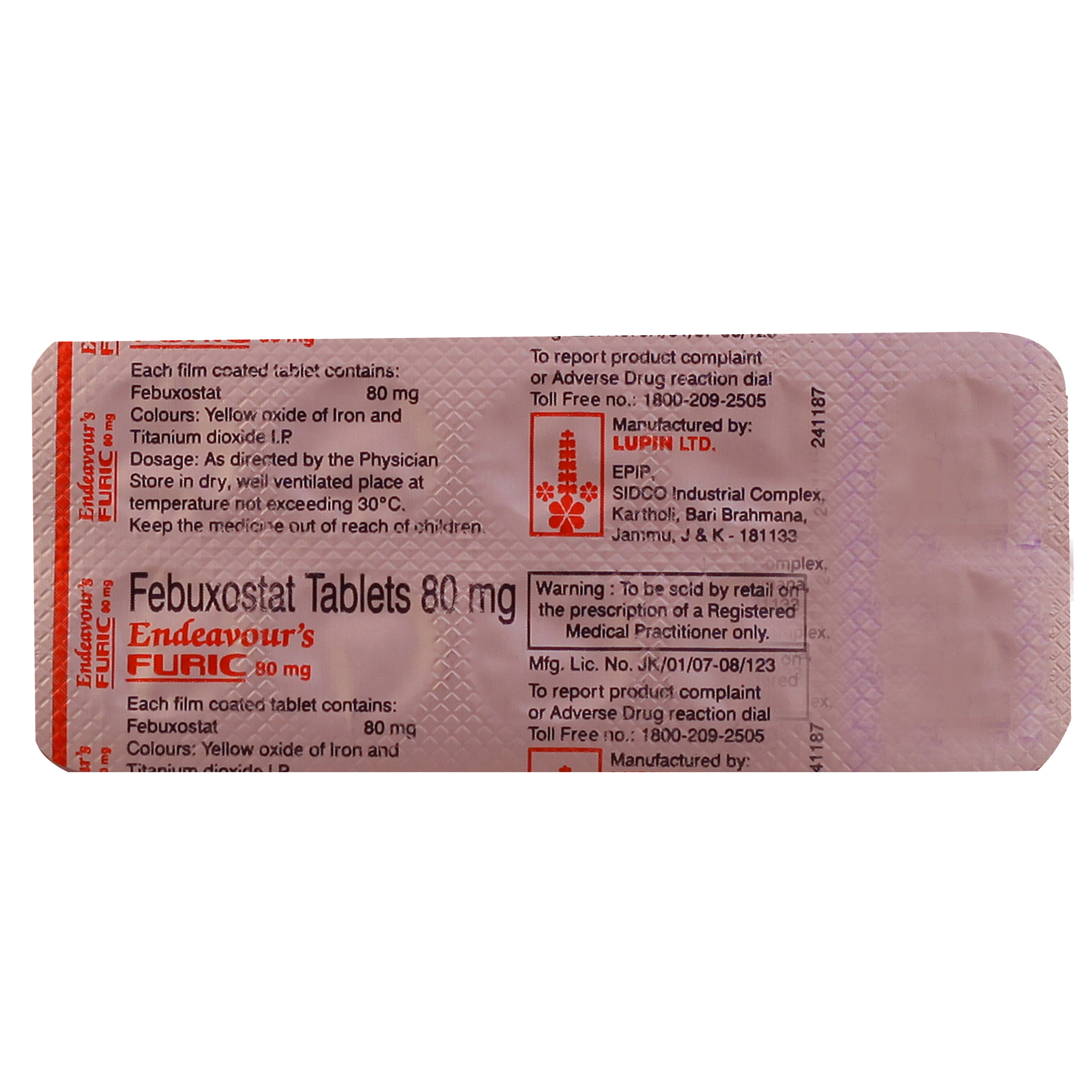 Furic 80 mg Tablet 10's, Pack of 10 TABLETS Furic 80 mg Tablet 10's, Pack of 10 TABLETS